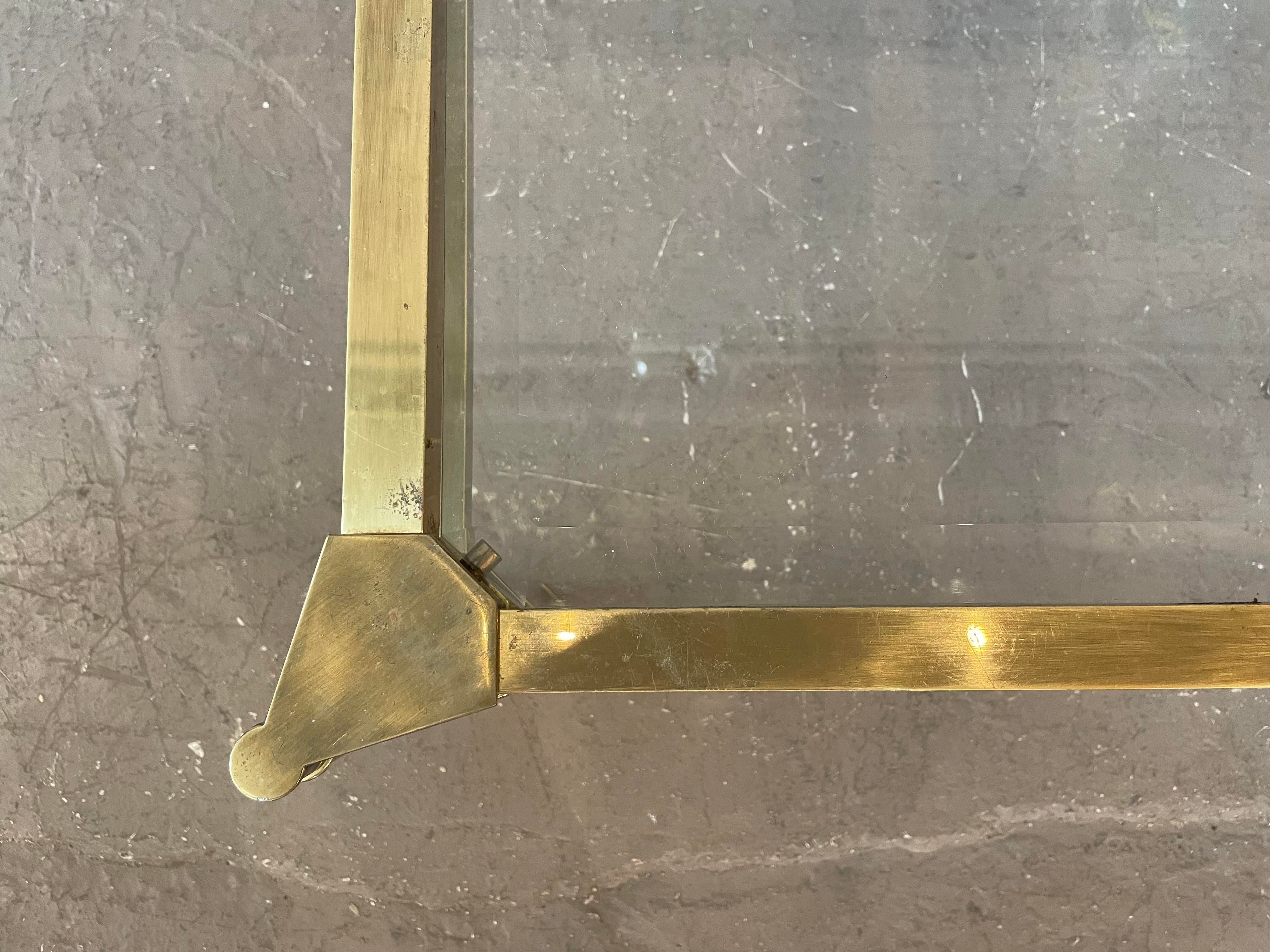 1970s Mastercraft Brass and Beveled Glass Coffee Table