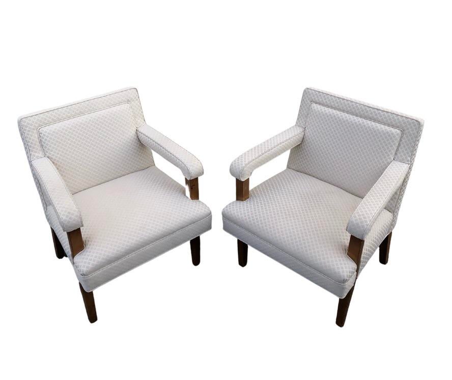 1970s Mid-Century Club Lounge Chairs - a Pair