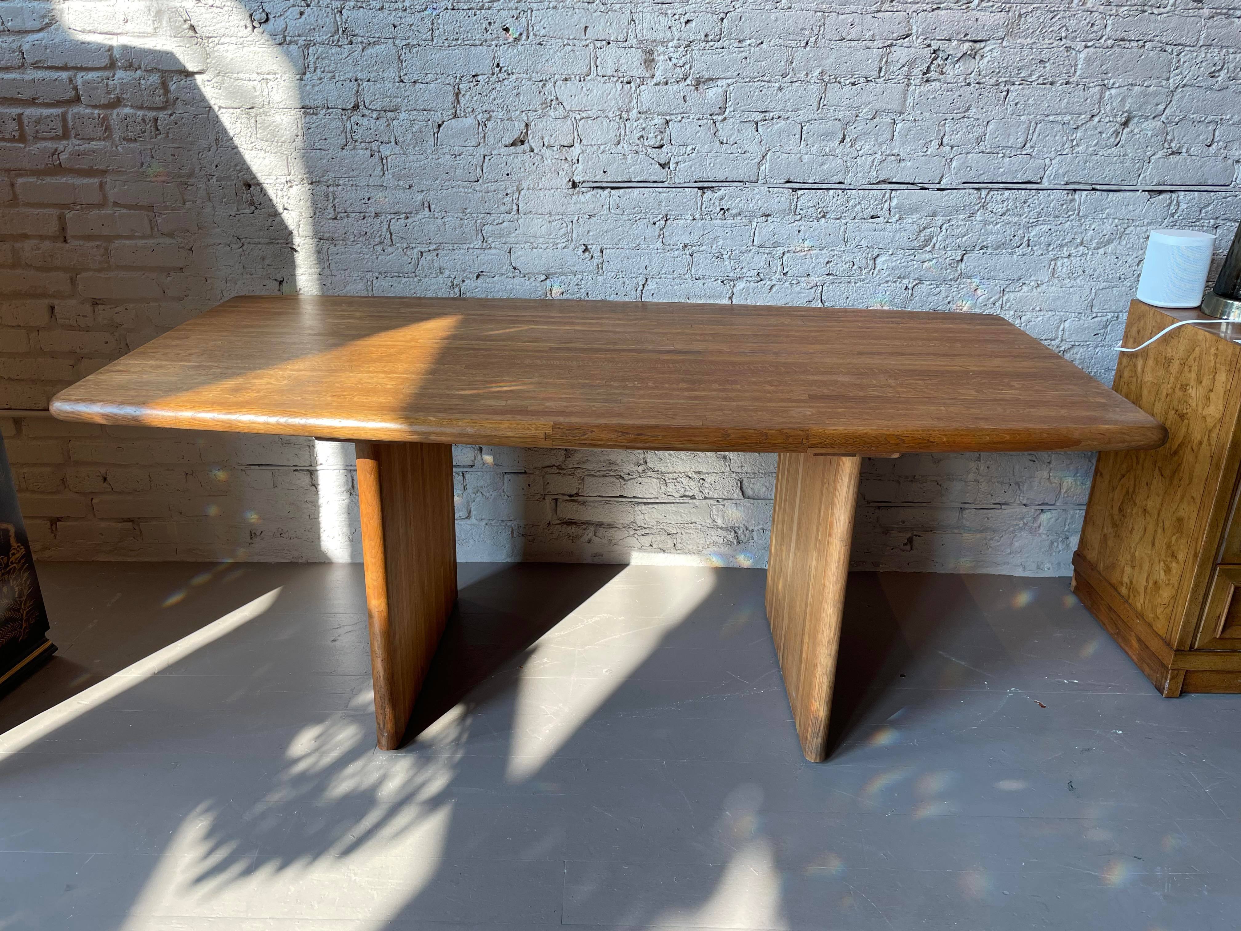 1970s Mid-Century Modern Solid Wood Dining Table or Desk