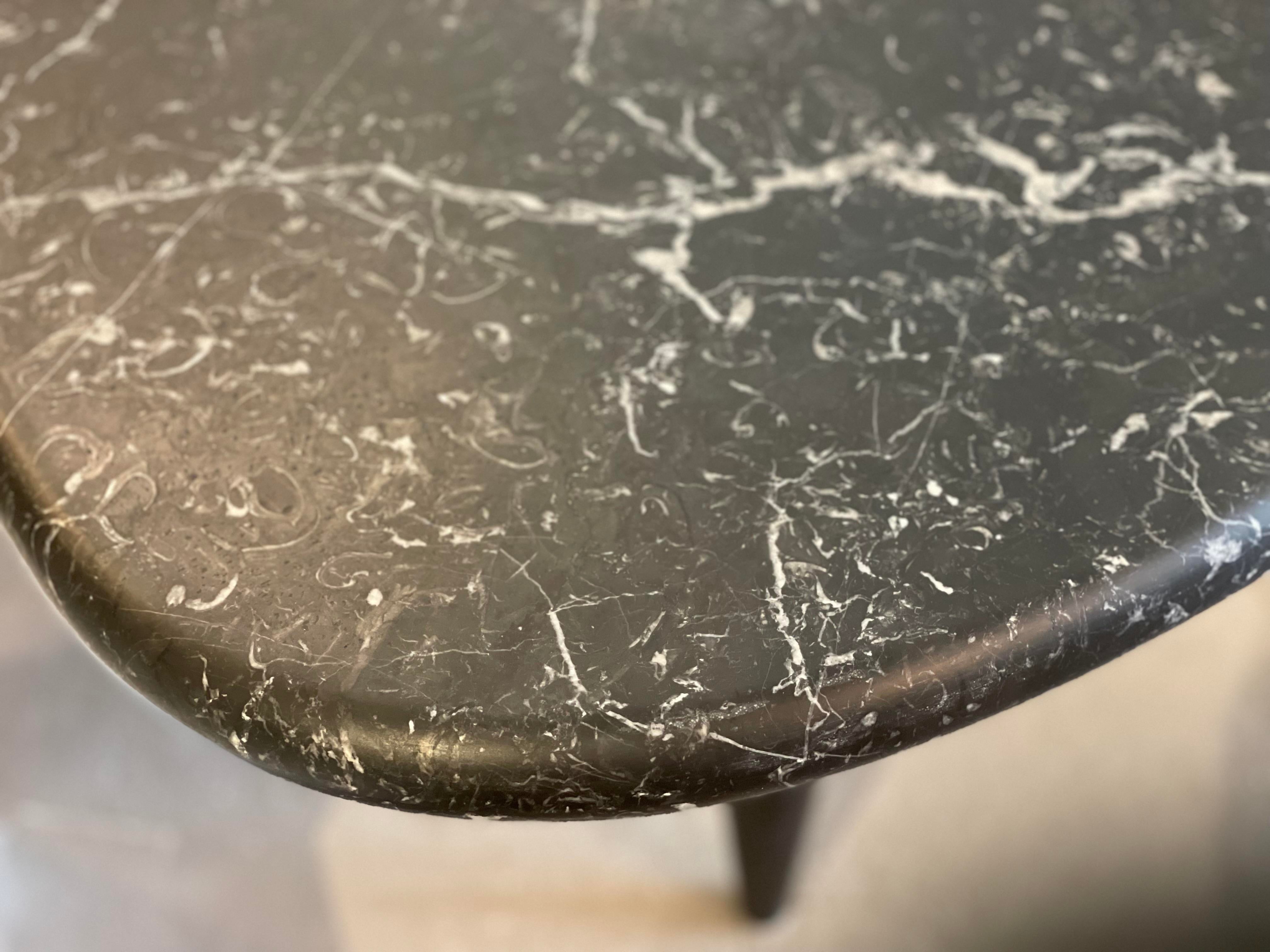 1970s Nero Marquina Biomorphic Dining Table