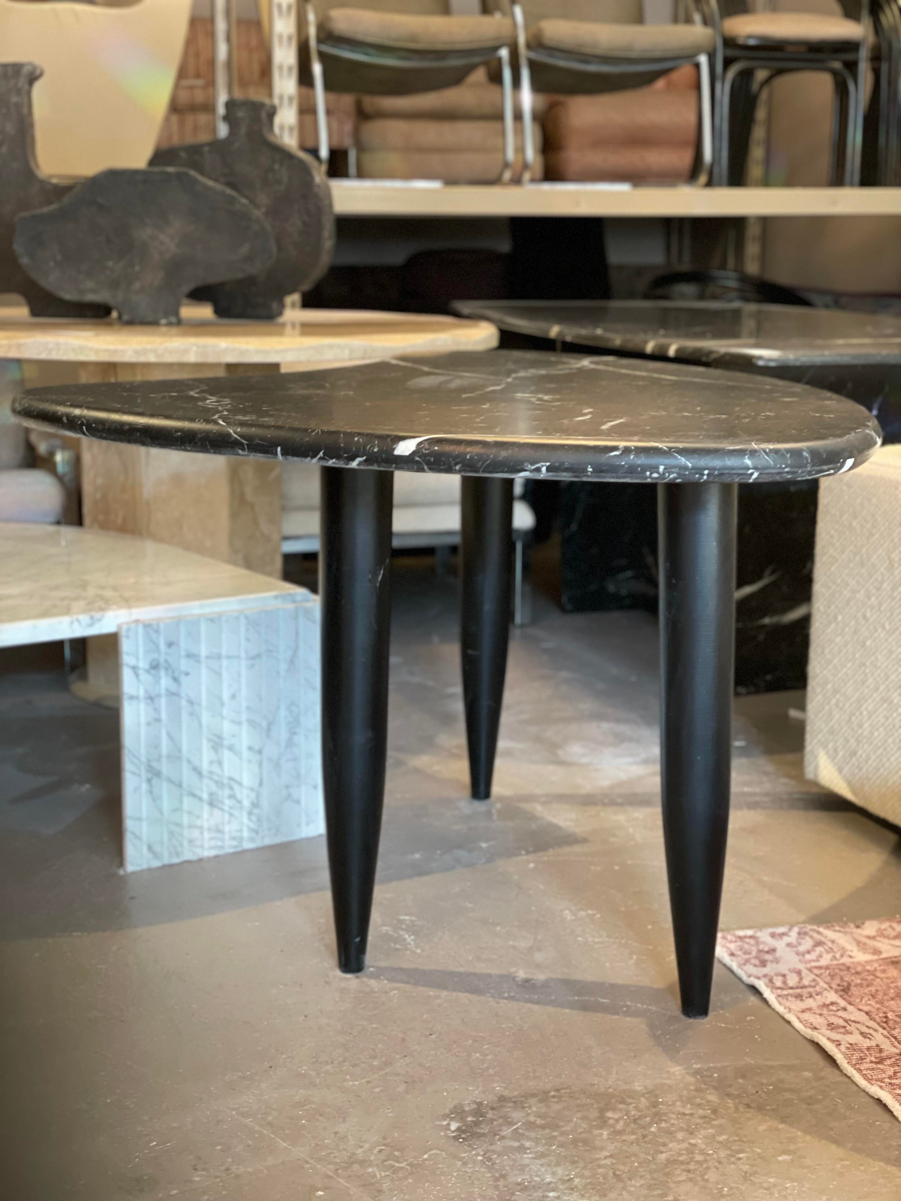 1970s Nero Marquina Biomorphic Dining Table