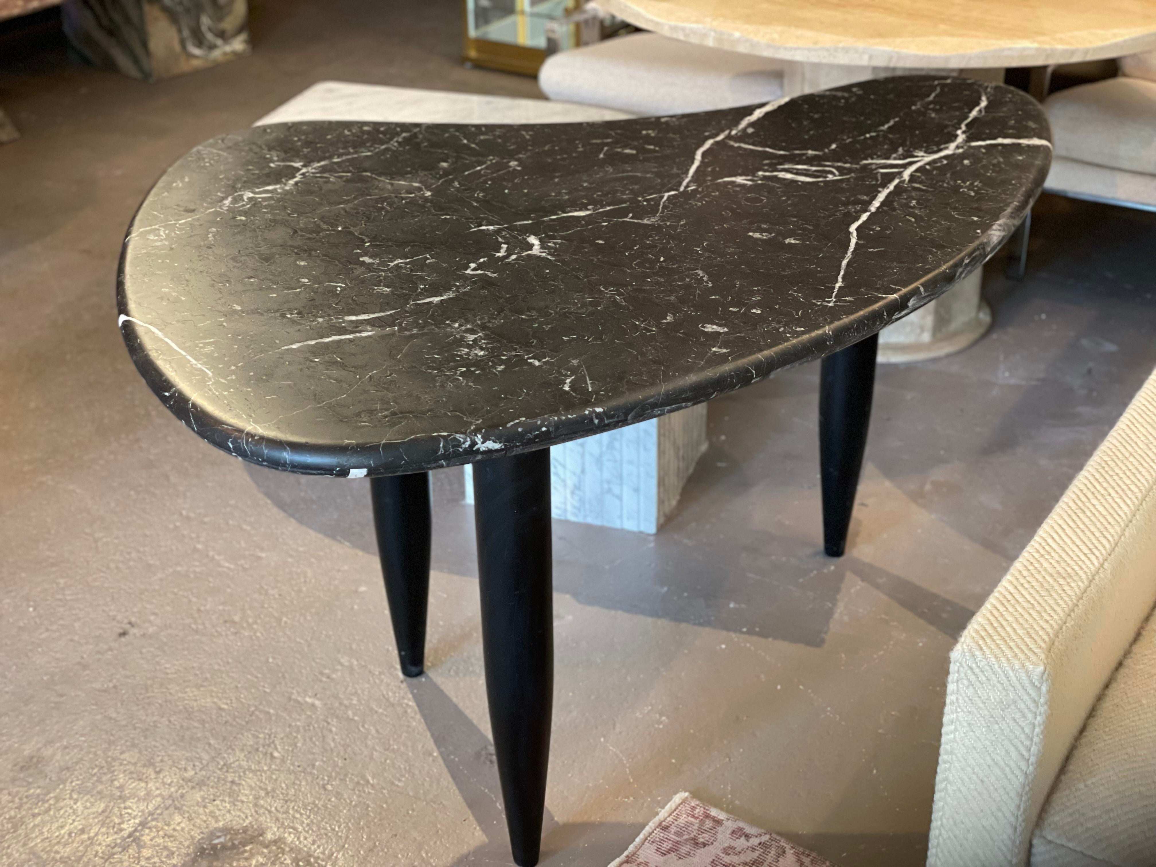 1970s Nero Marquina Biomorphic Dining Table