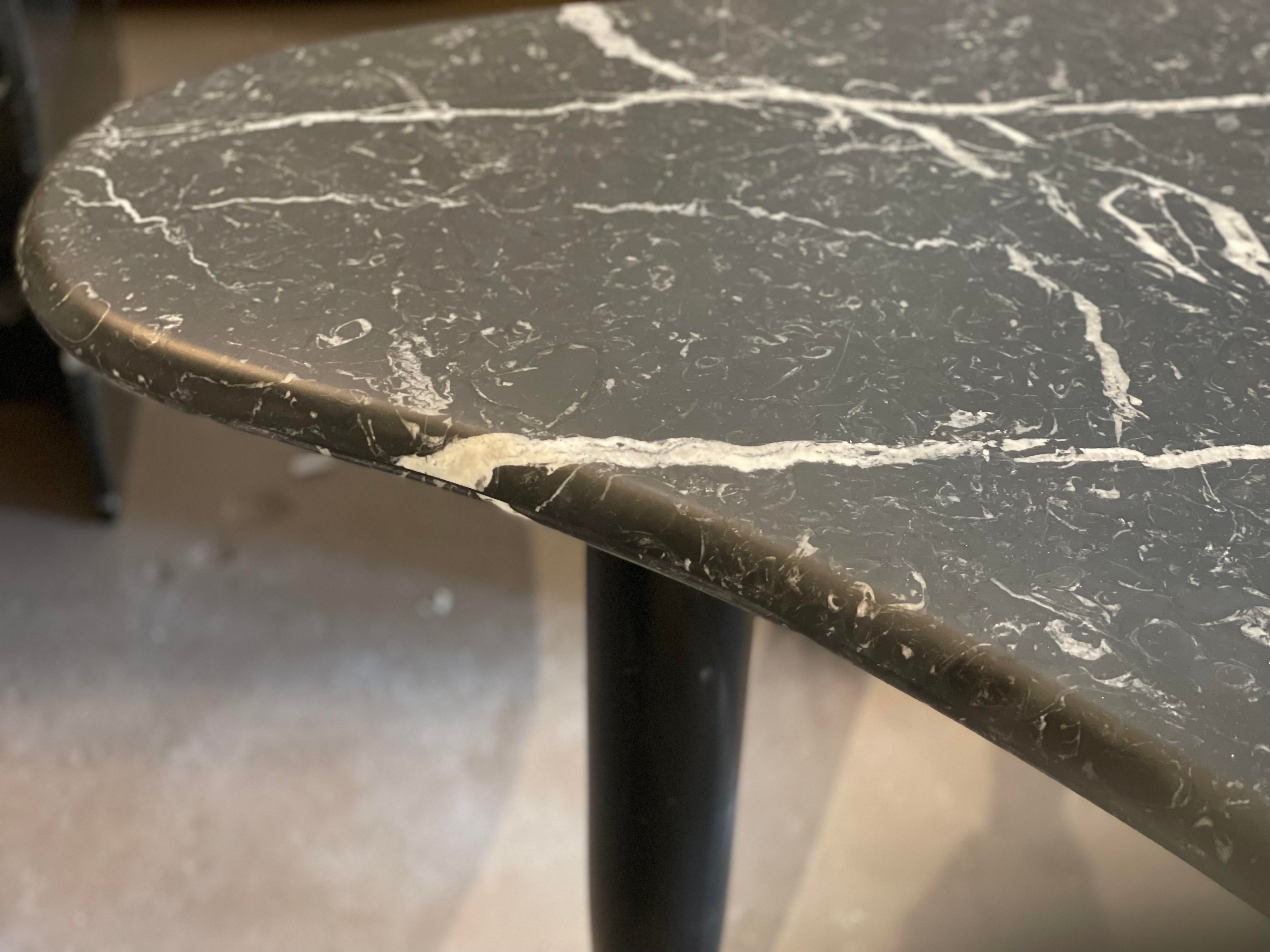 1970s Nero Marquina Biomorphic Dining Table