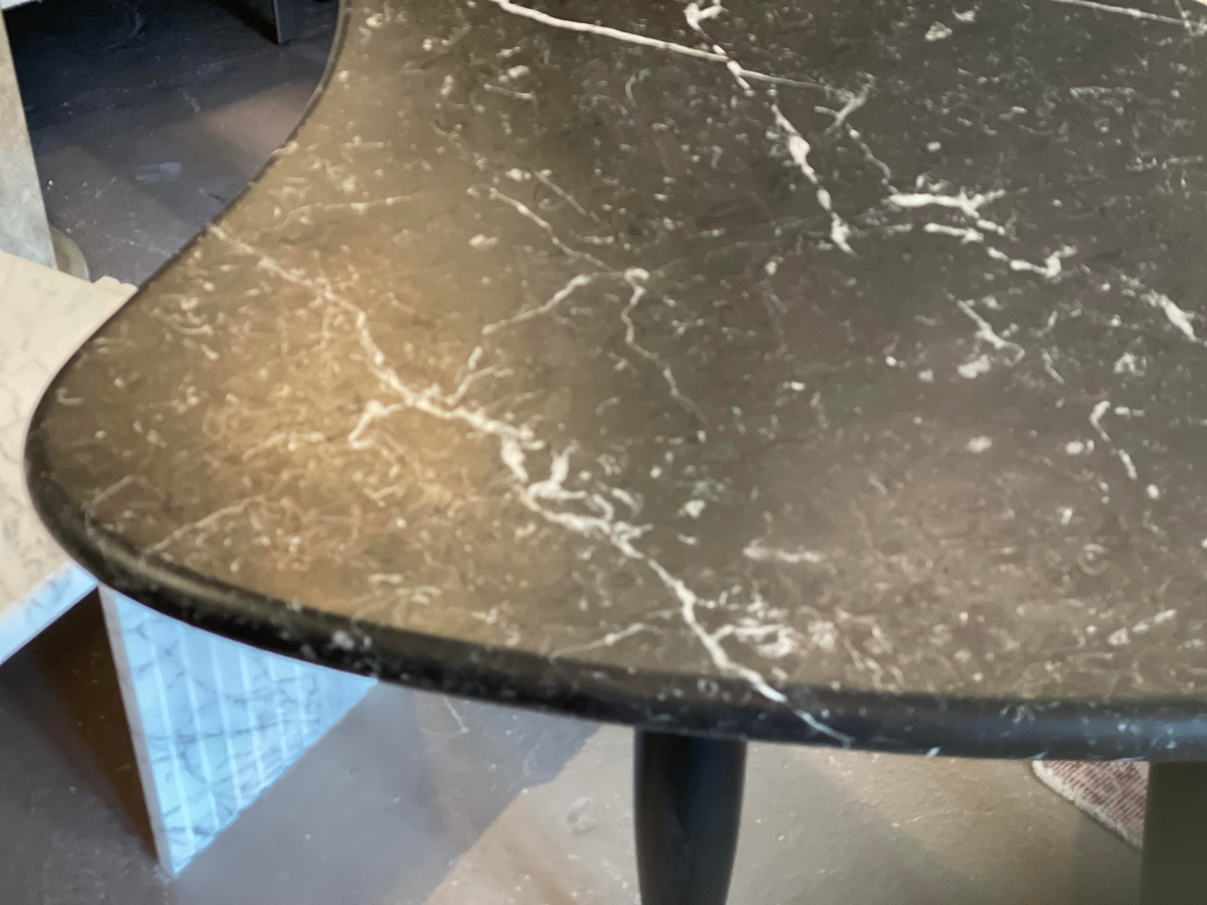 1970s Nero Marquina Biomorphic Dining Table