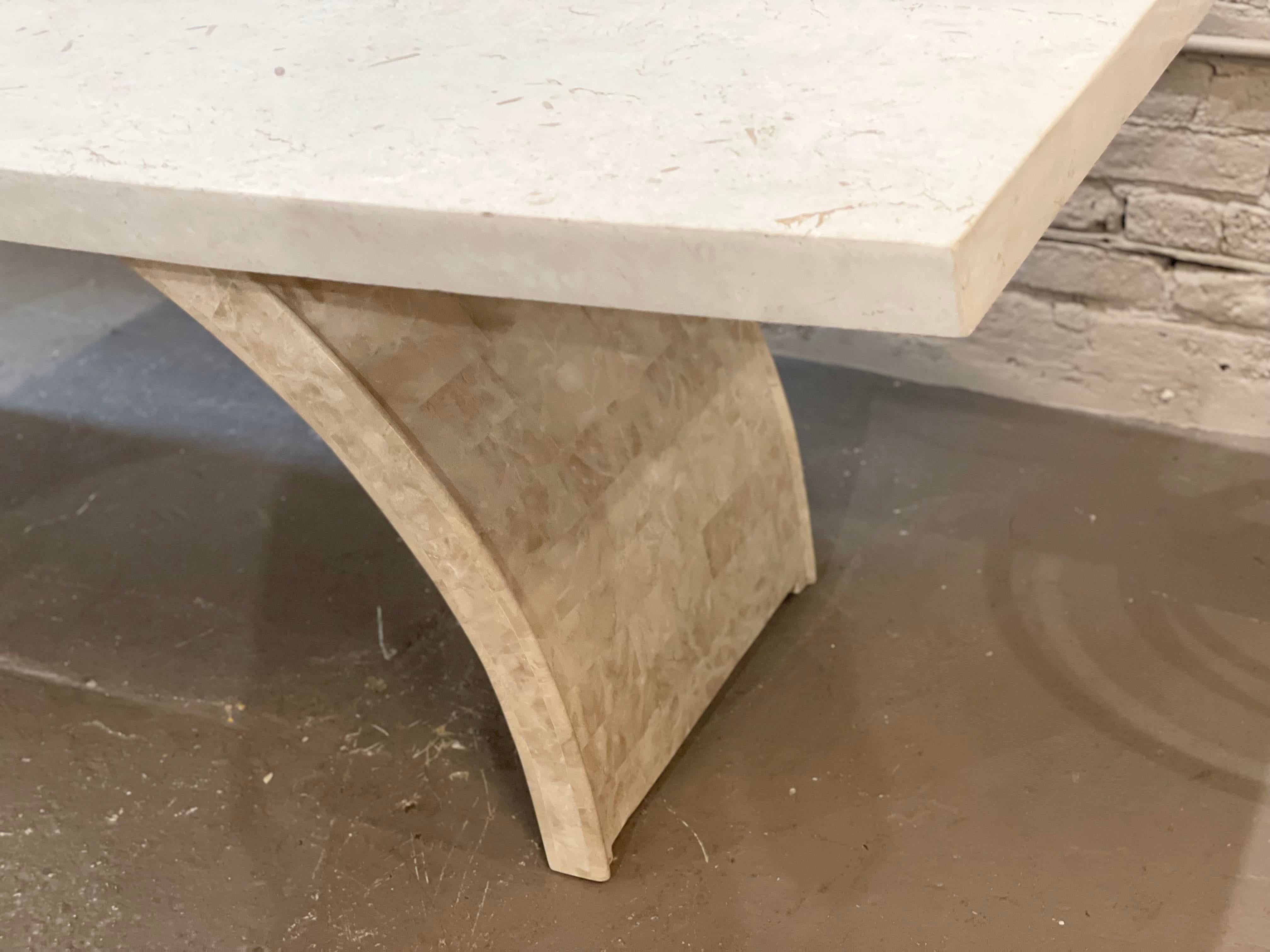 1970s Postmodern Tessellated Stone Arc Dining Table