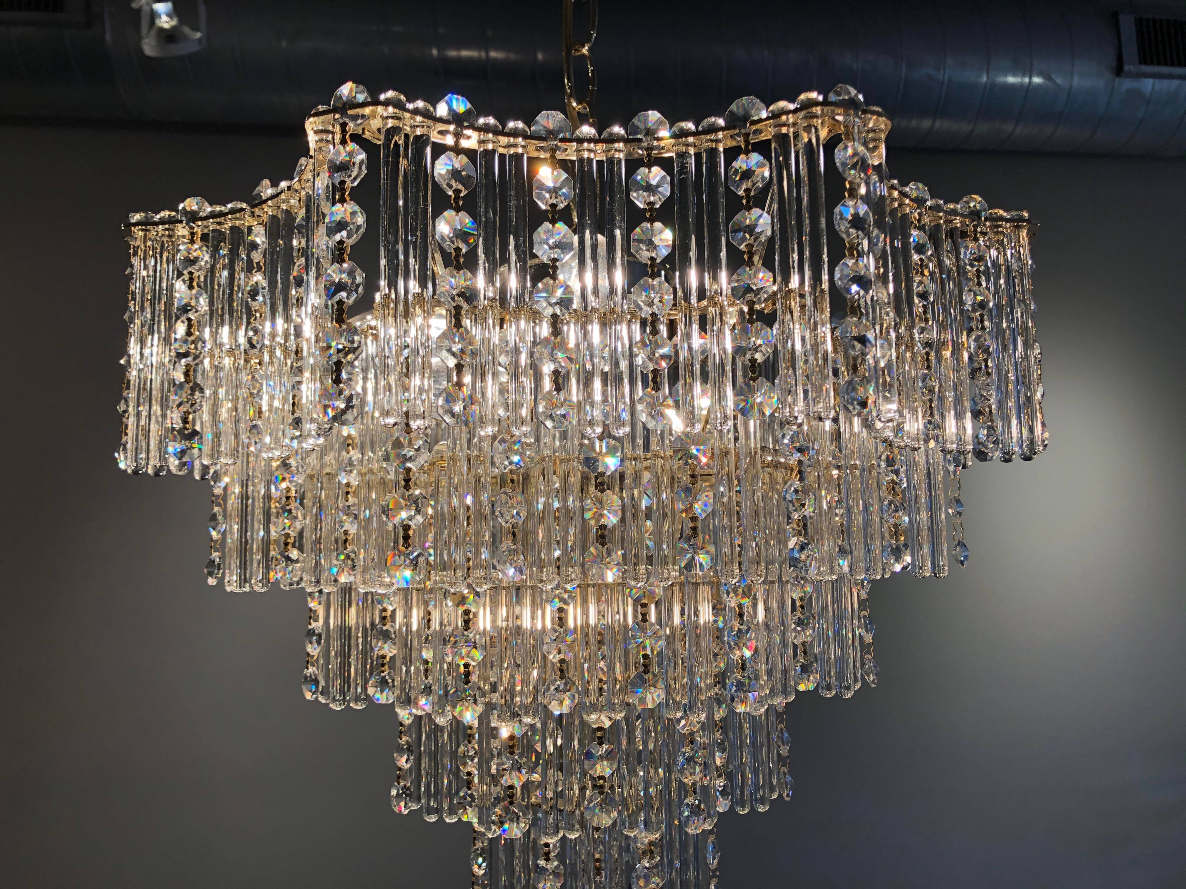 1970s Schonbek Crystal Chandelier
