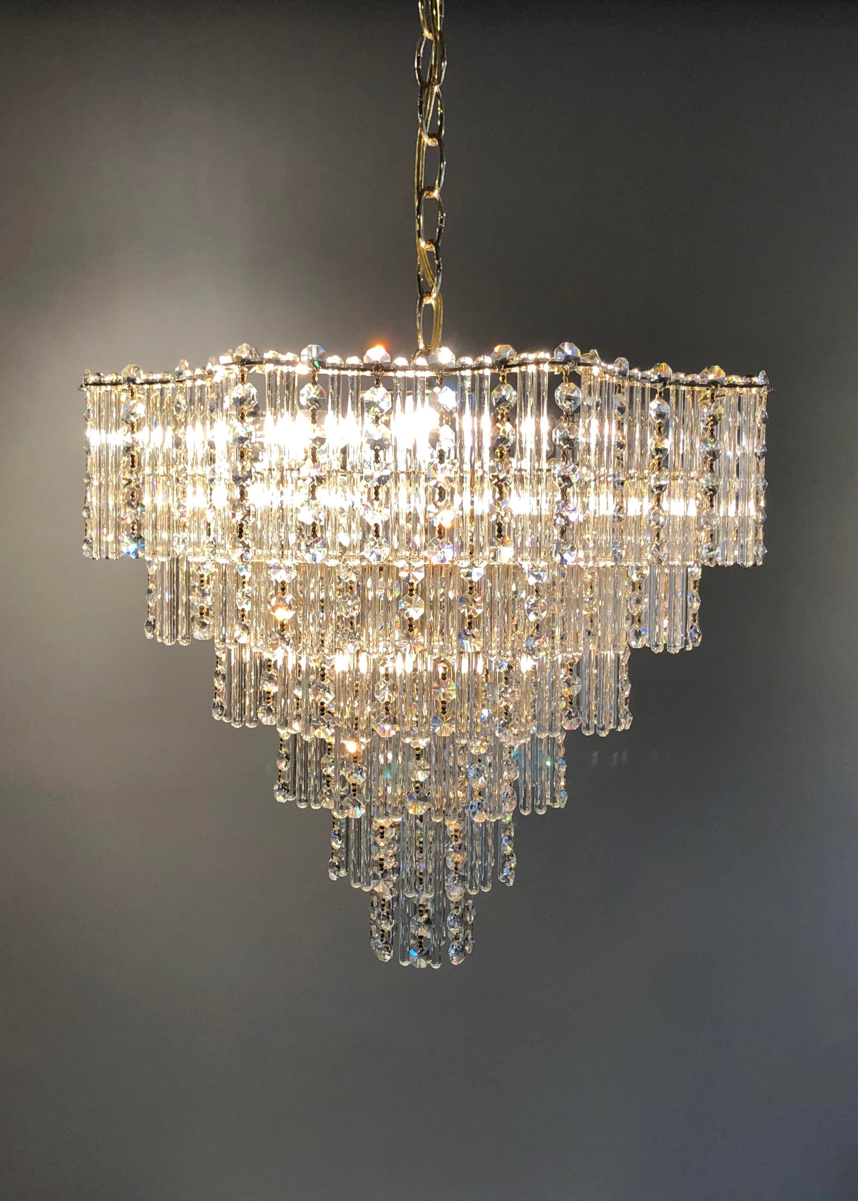 1970s Schonbek Crystal Chandelier