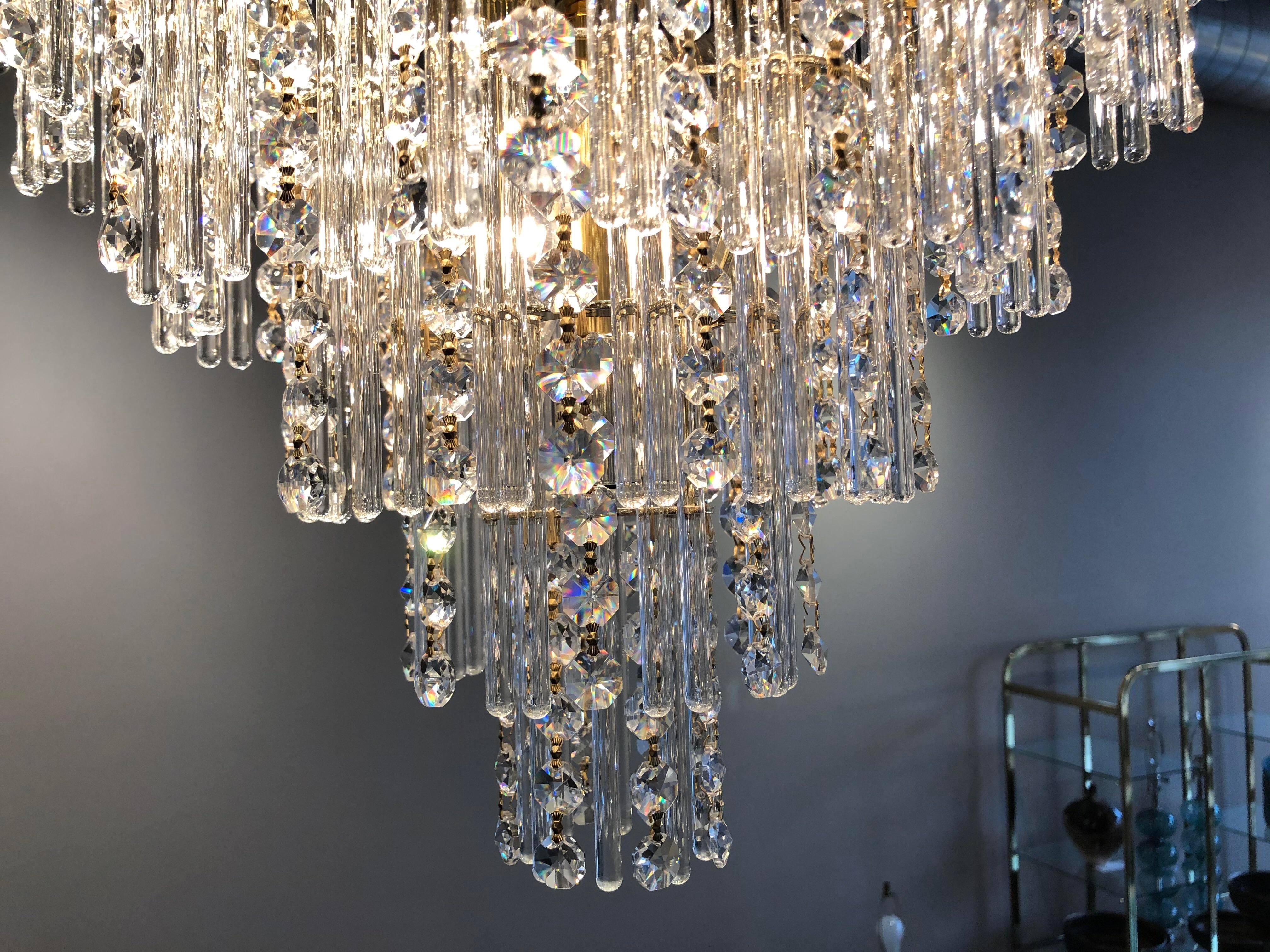 1970s Schonbek Crystal Chandelier