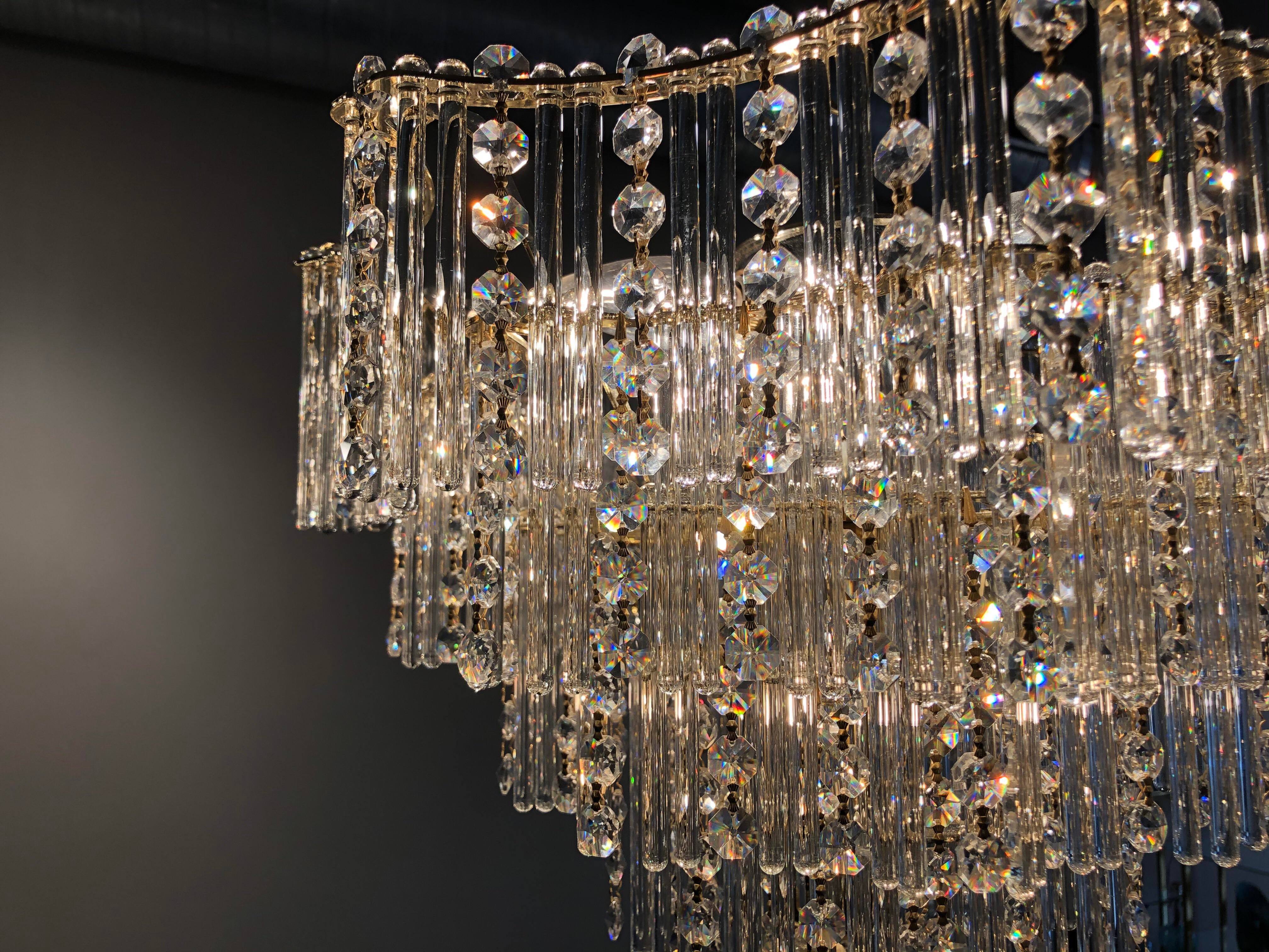 1970s Schonbek Crystal Chandelier