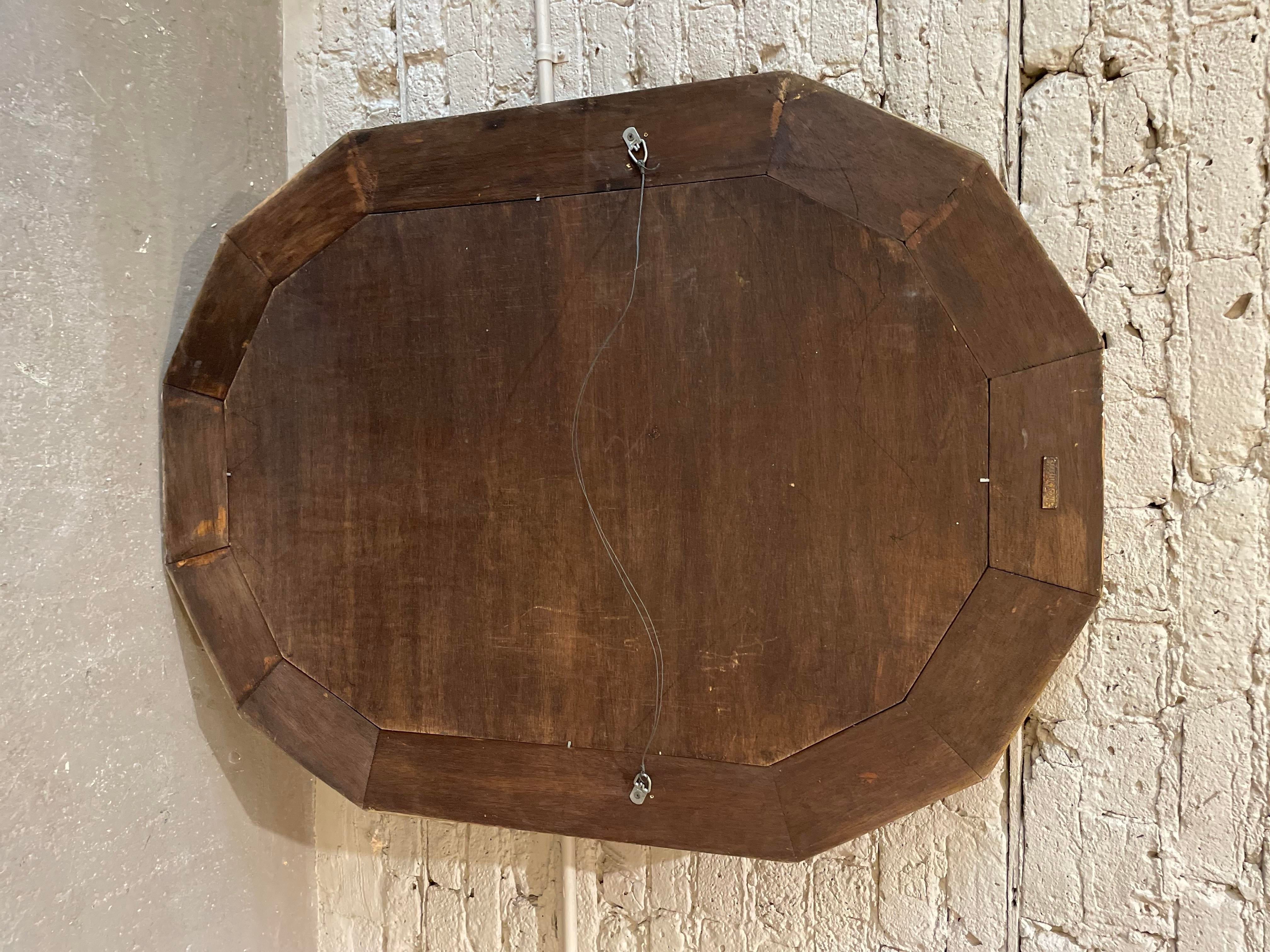 1970s South Cone Collection by Baker Furniture Giltwood and Eglomise Mirror
