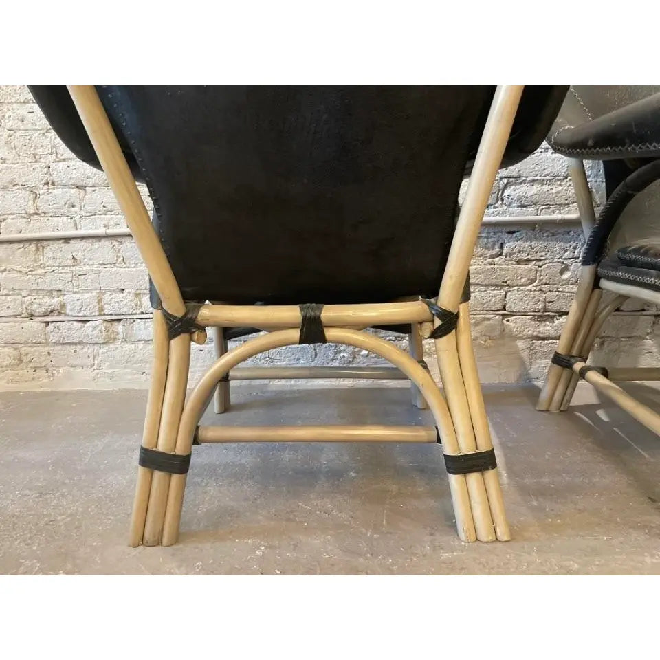 1970s Vintage Antonio Budji Layug Bamboo and Leather Chairs