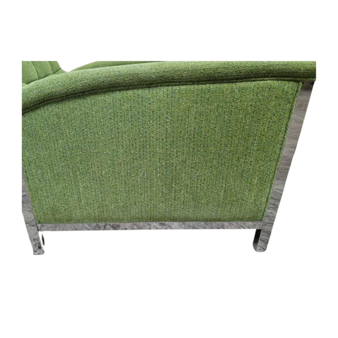 1970s Vintage Chrome BarcaLounger Green Recliner