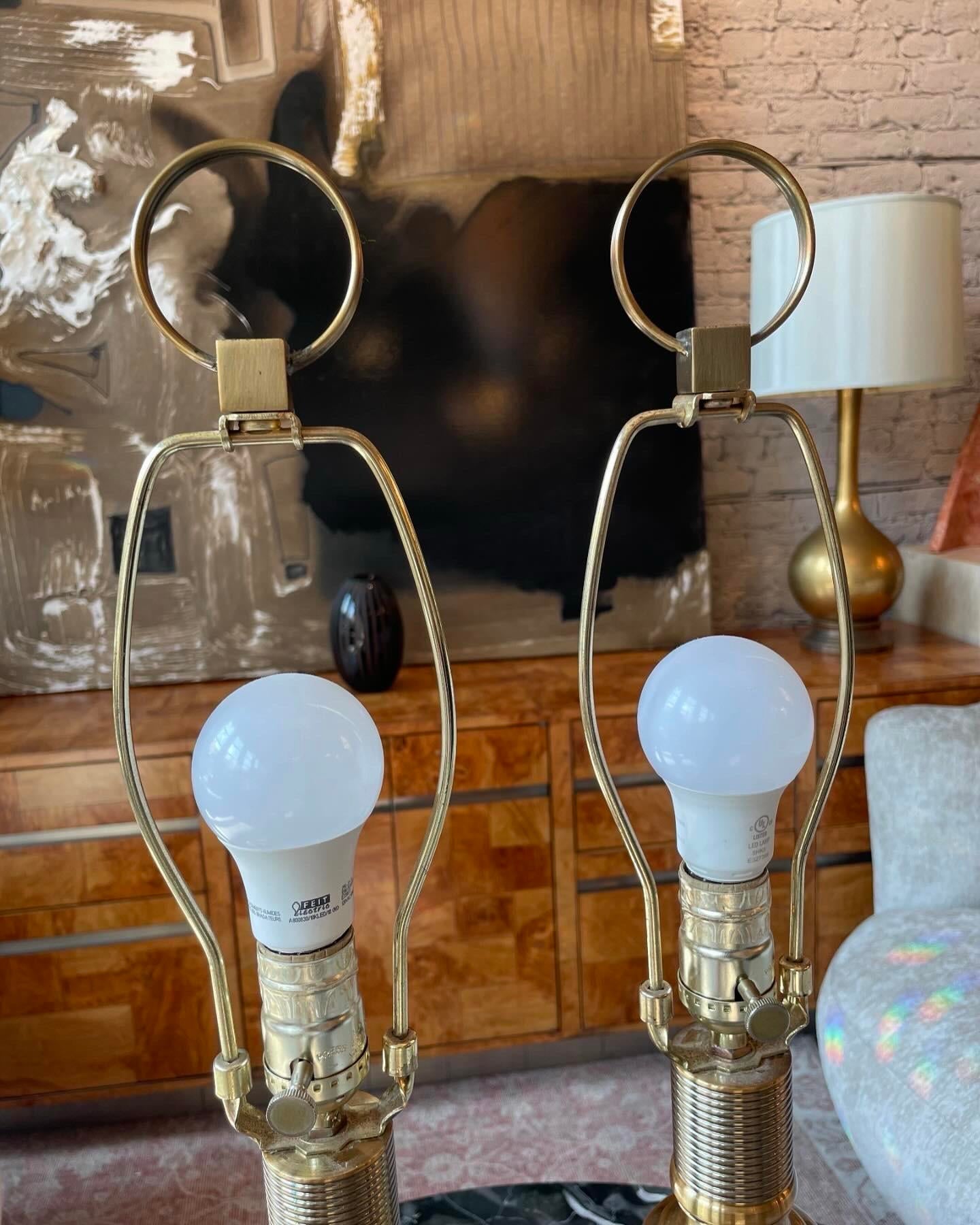 1970s Vintage Green Geometric Lamps