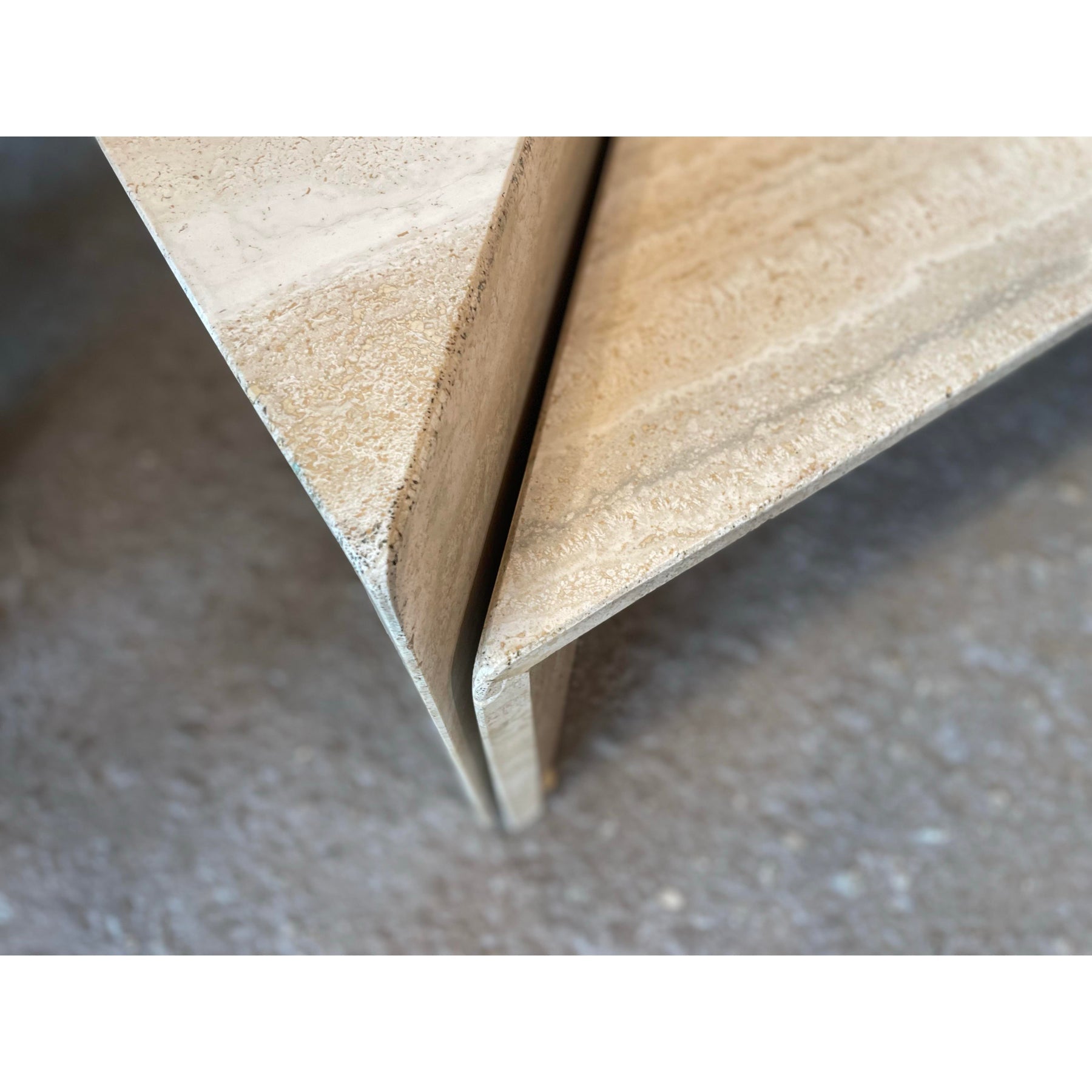 1970s Vintage Italian Up and Up Travertine Coffee Table