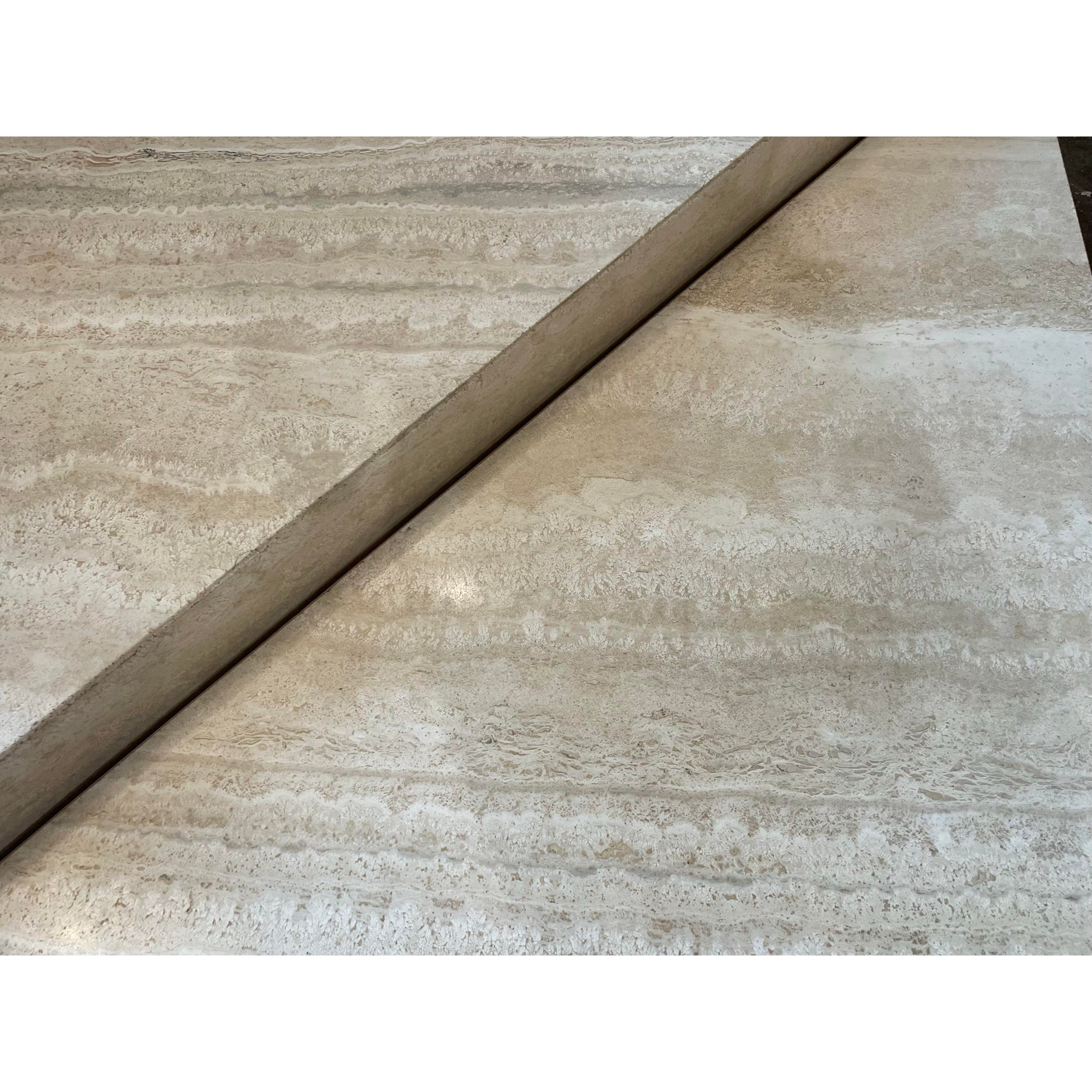 1970s Vintage Italian Up and Up Travertine Coffee Table