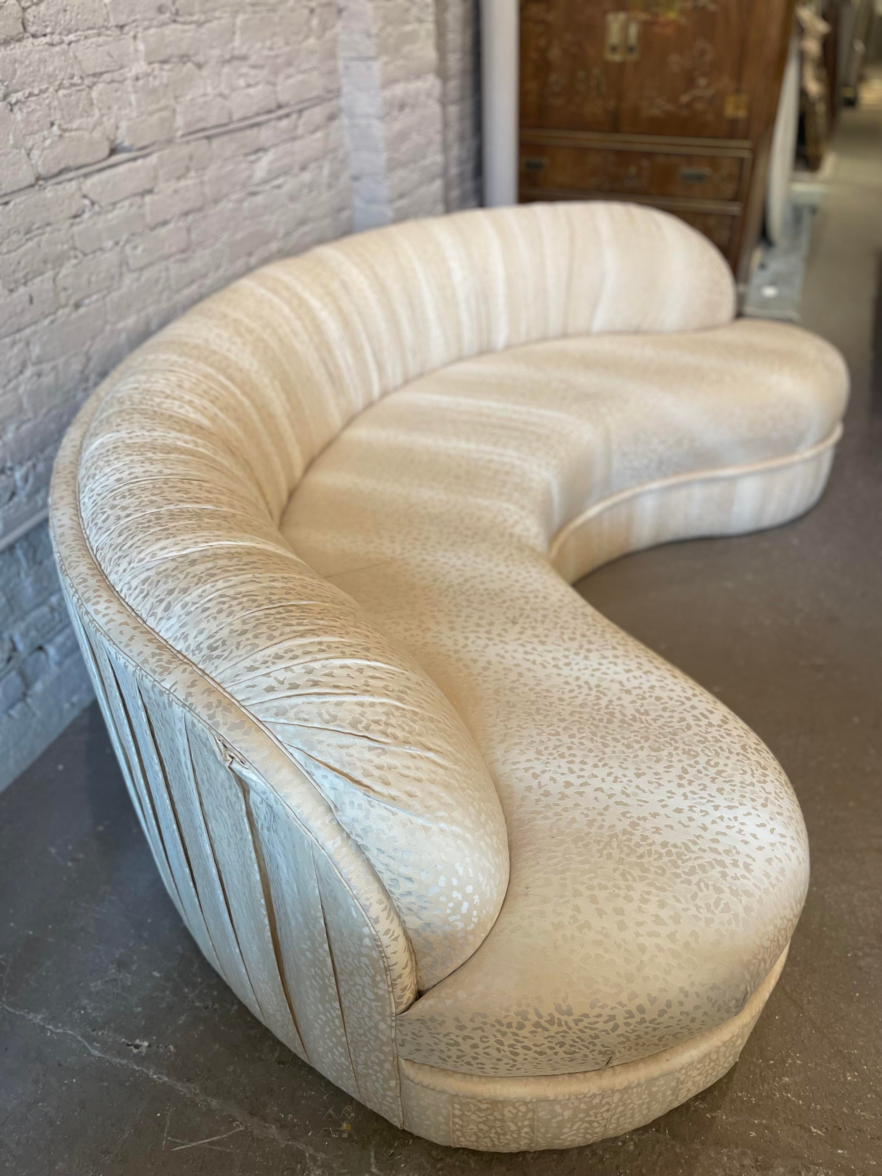 1970s Vintage Kidney Curved Sofa