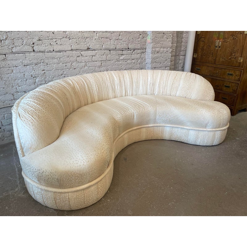 1970s Vintage Kidney Curved Sofa