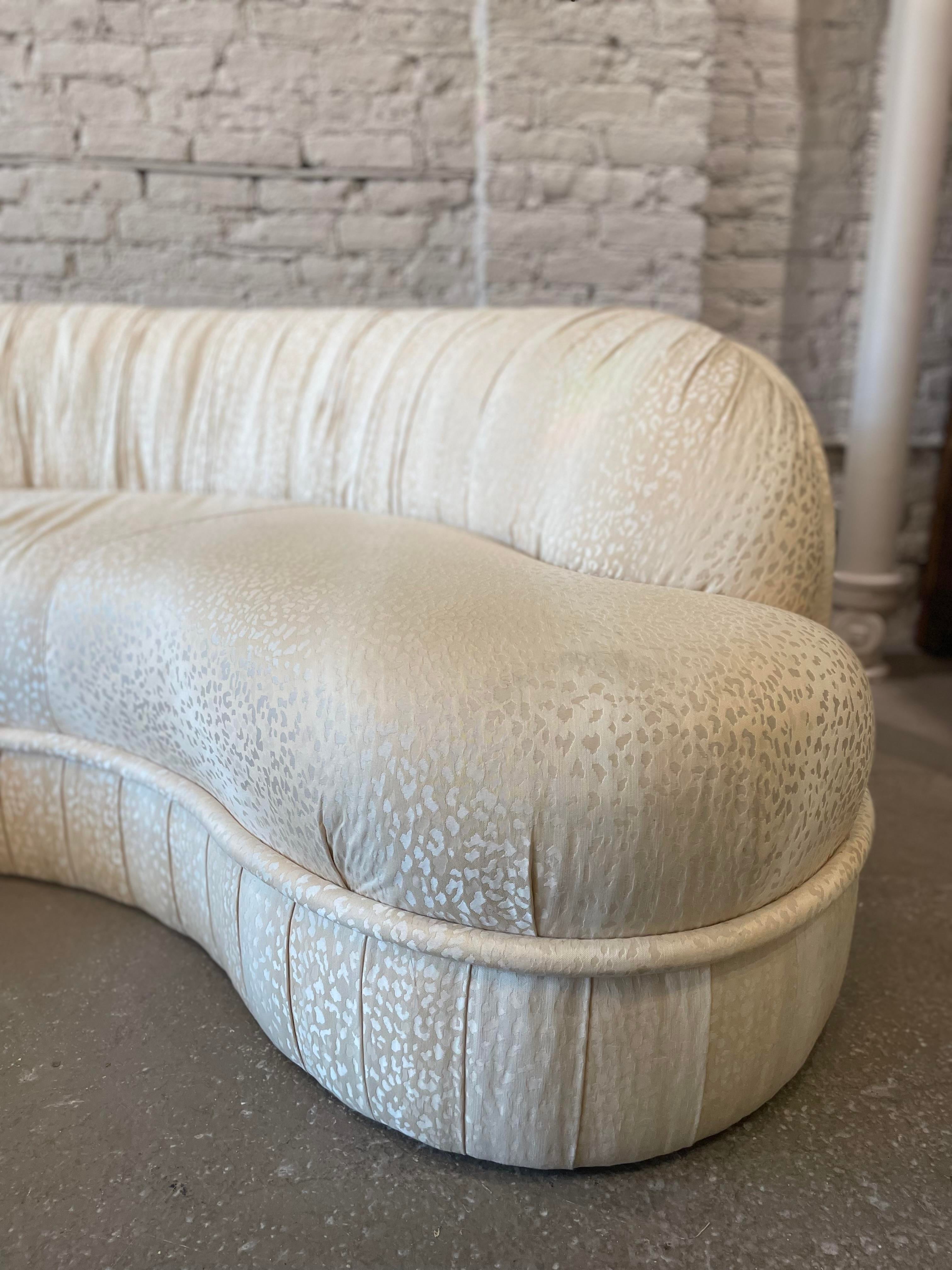 1970s Vintage Kidney Curved Sofa