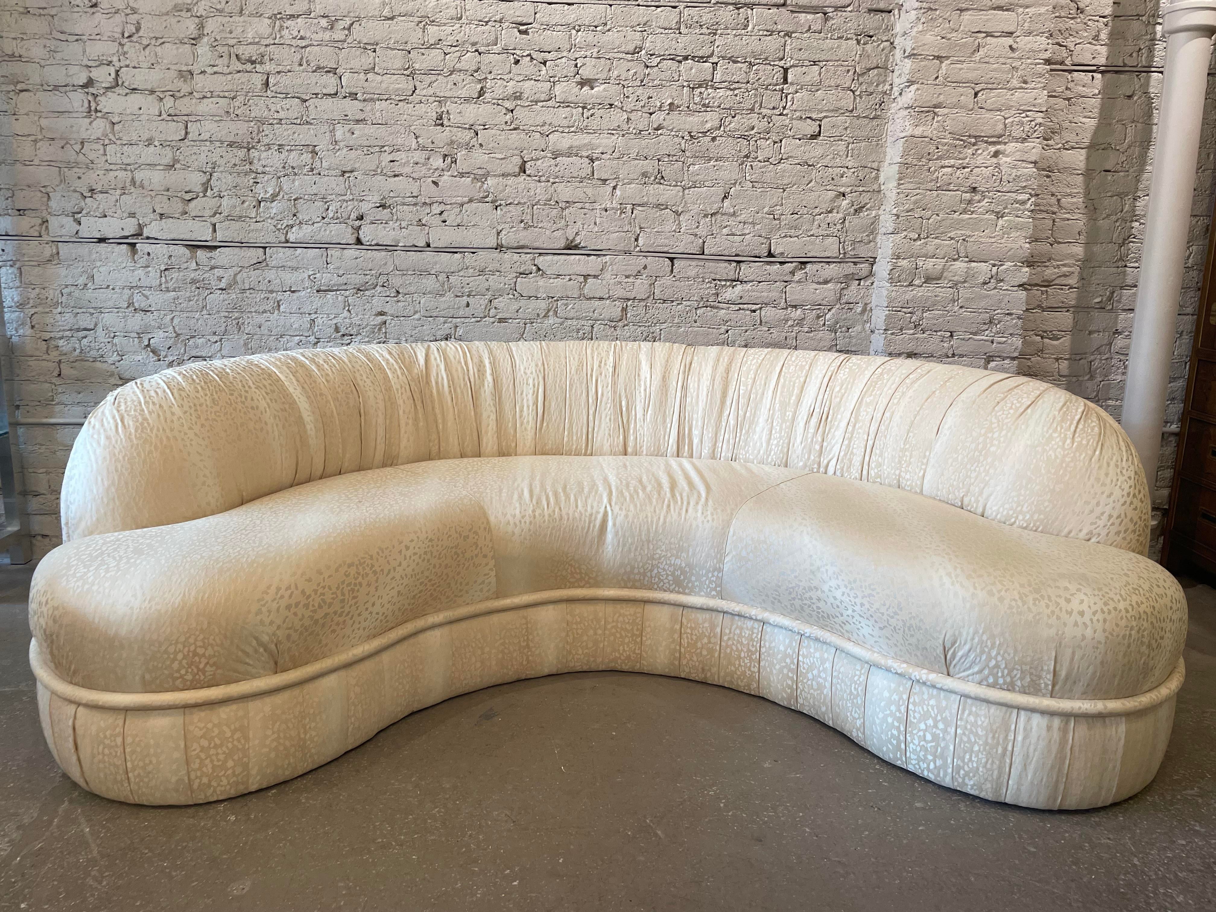 1970s Vintage Kidney Curved Sofa