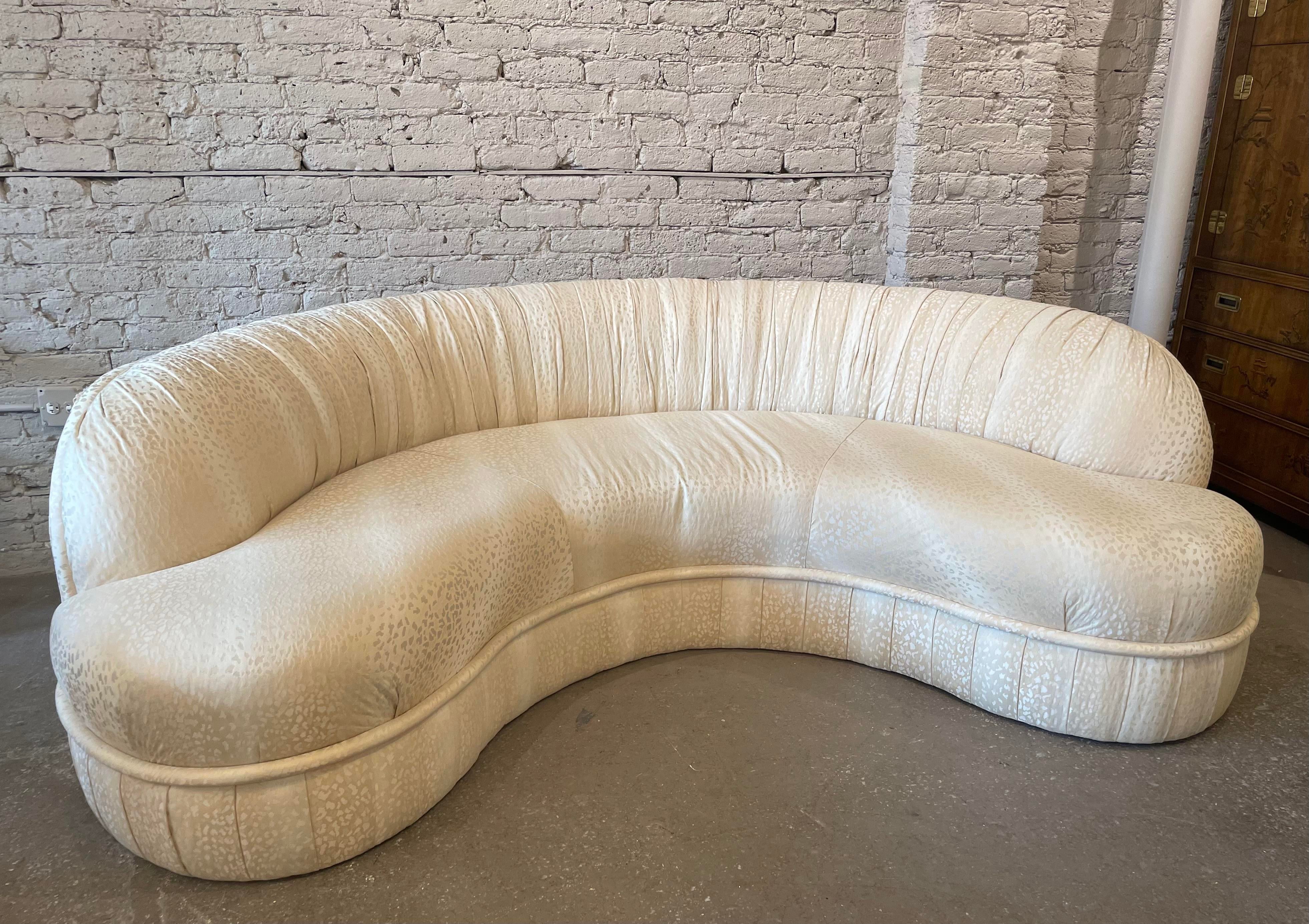 1970s Vintage Kidney Curved Sofa