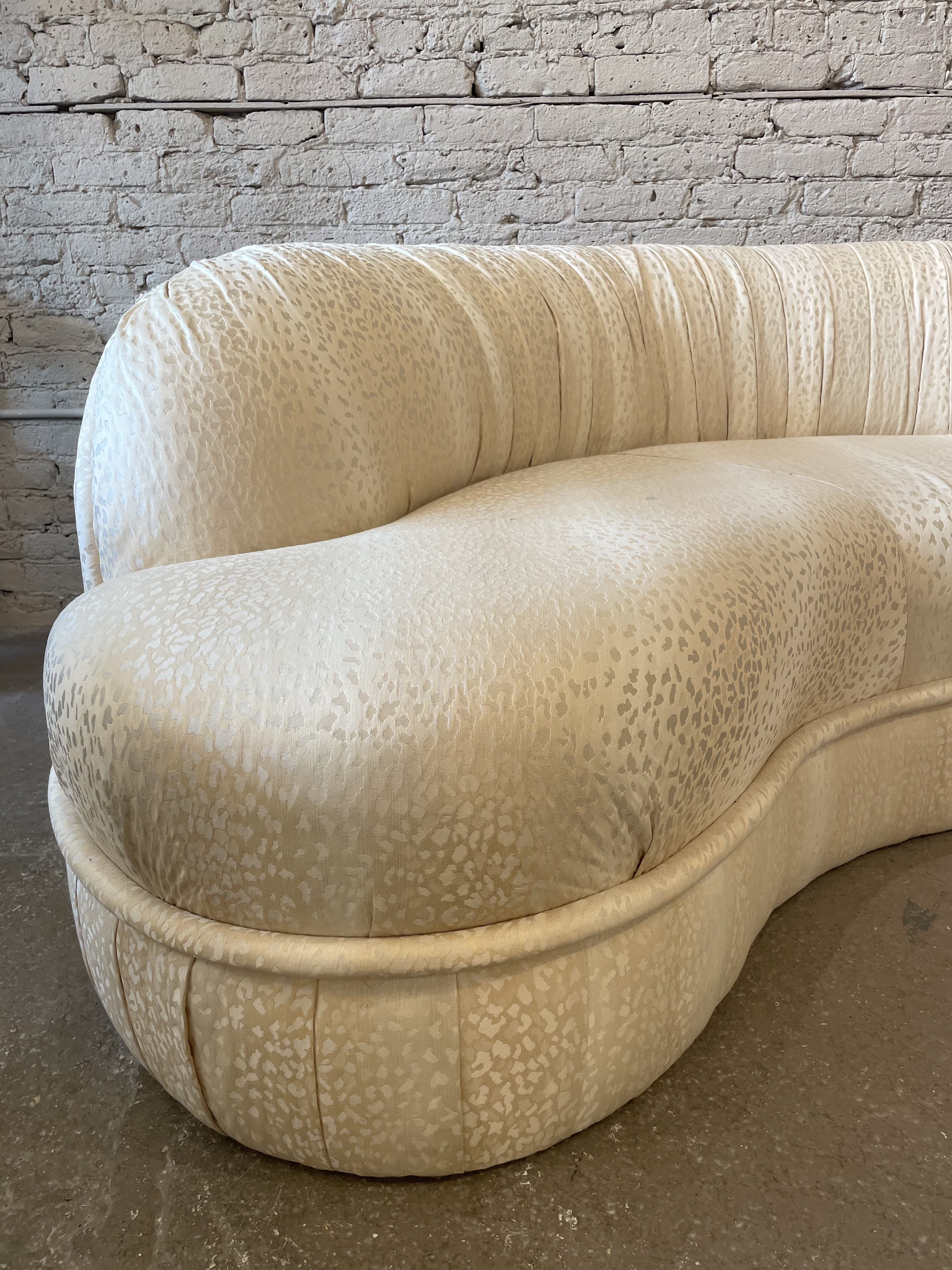 1970s Vintage Kidney Curved Sofa