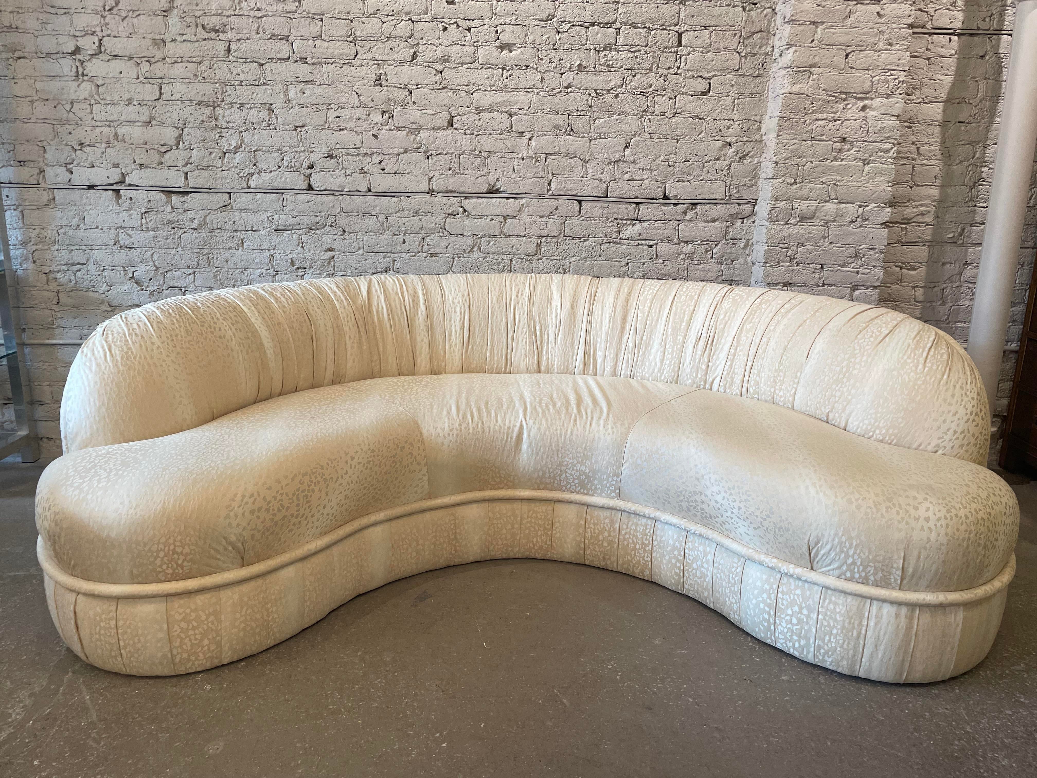 1970s Vintage Kidney Curved Sofa