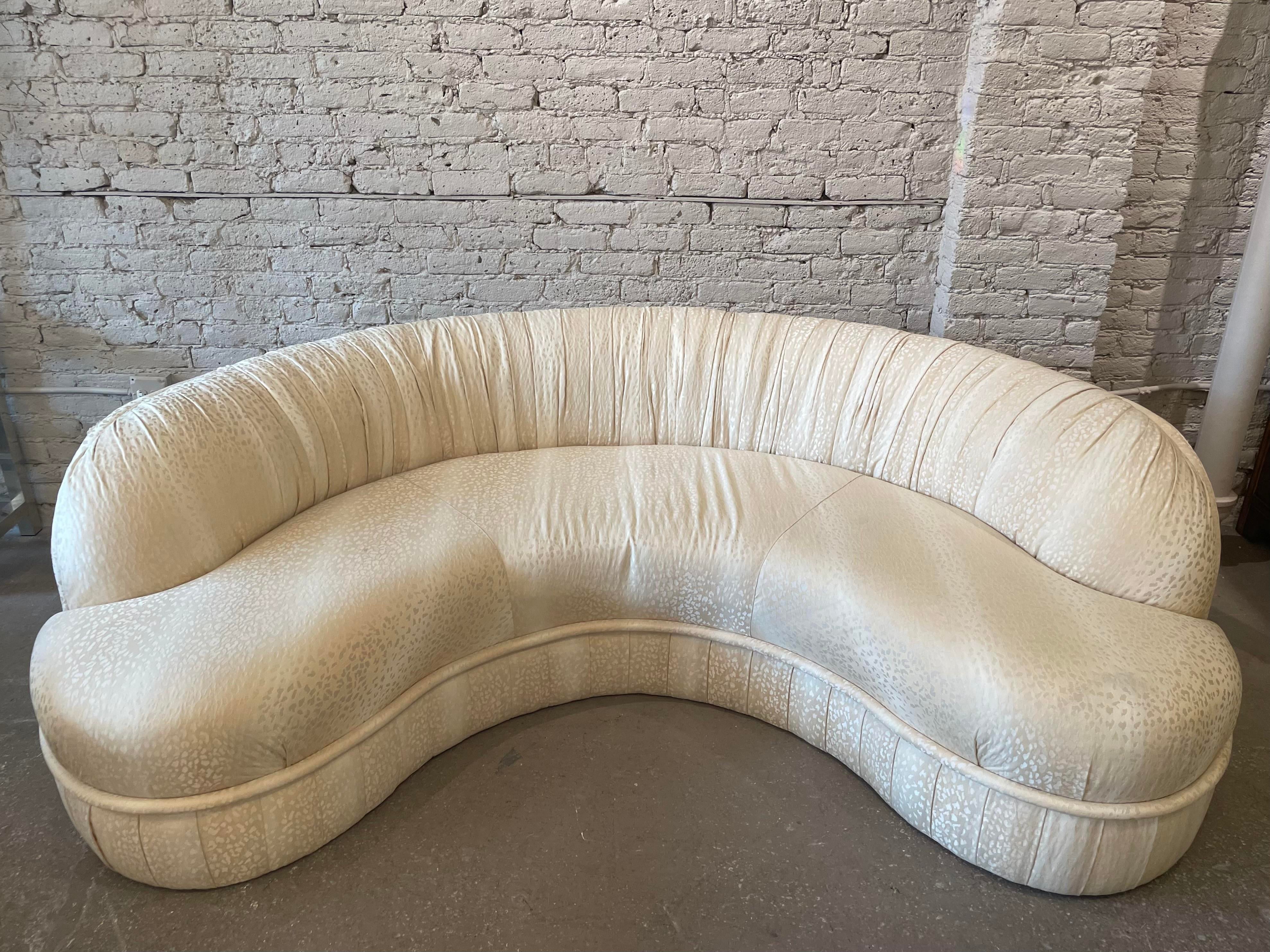 1970s Vintage Kidney Curved Sofa