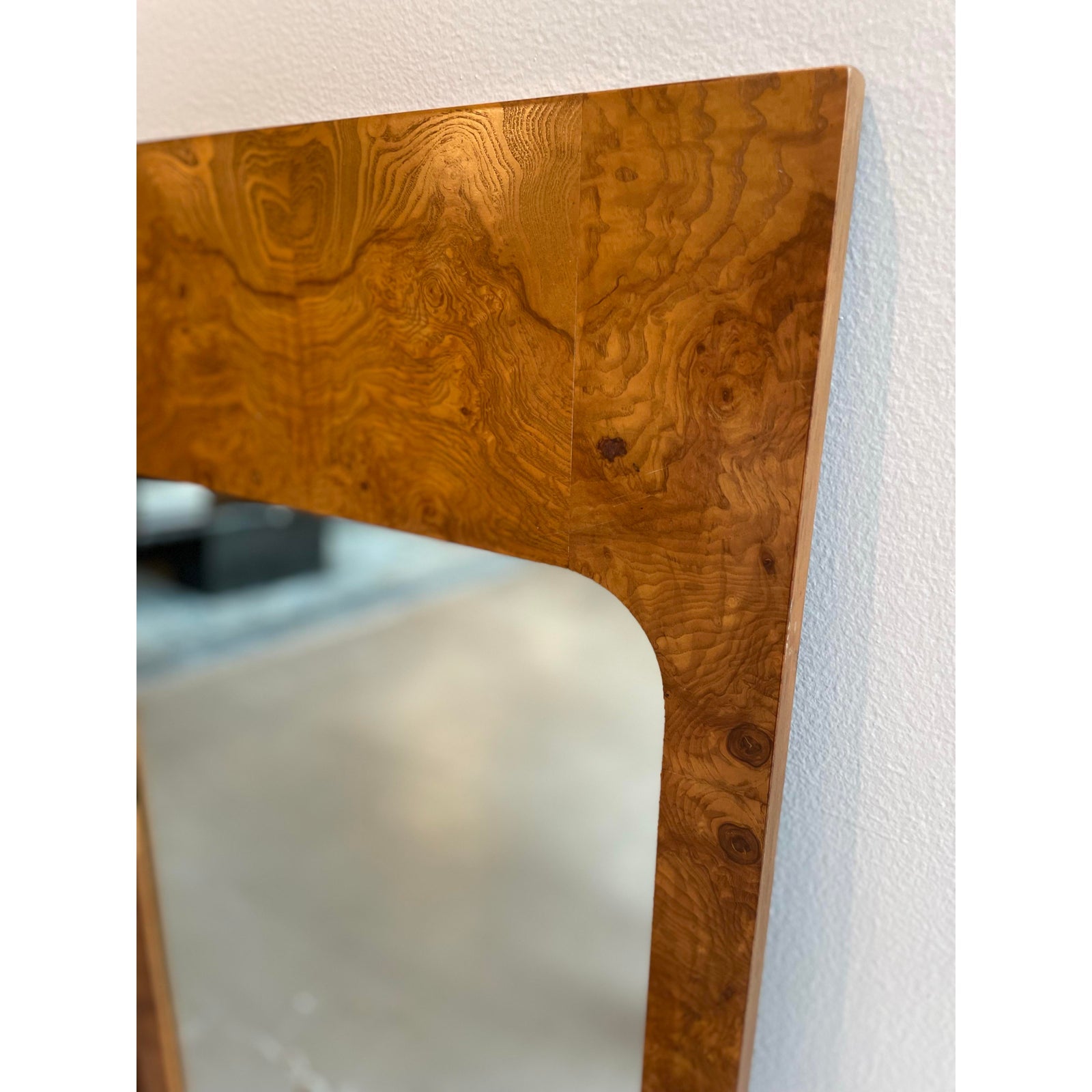 1970s Vintage Lane Burl Wood Mirrors - a Pair