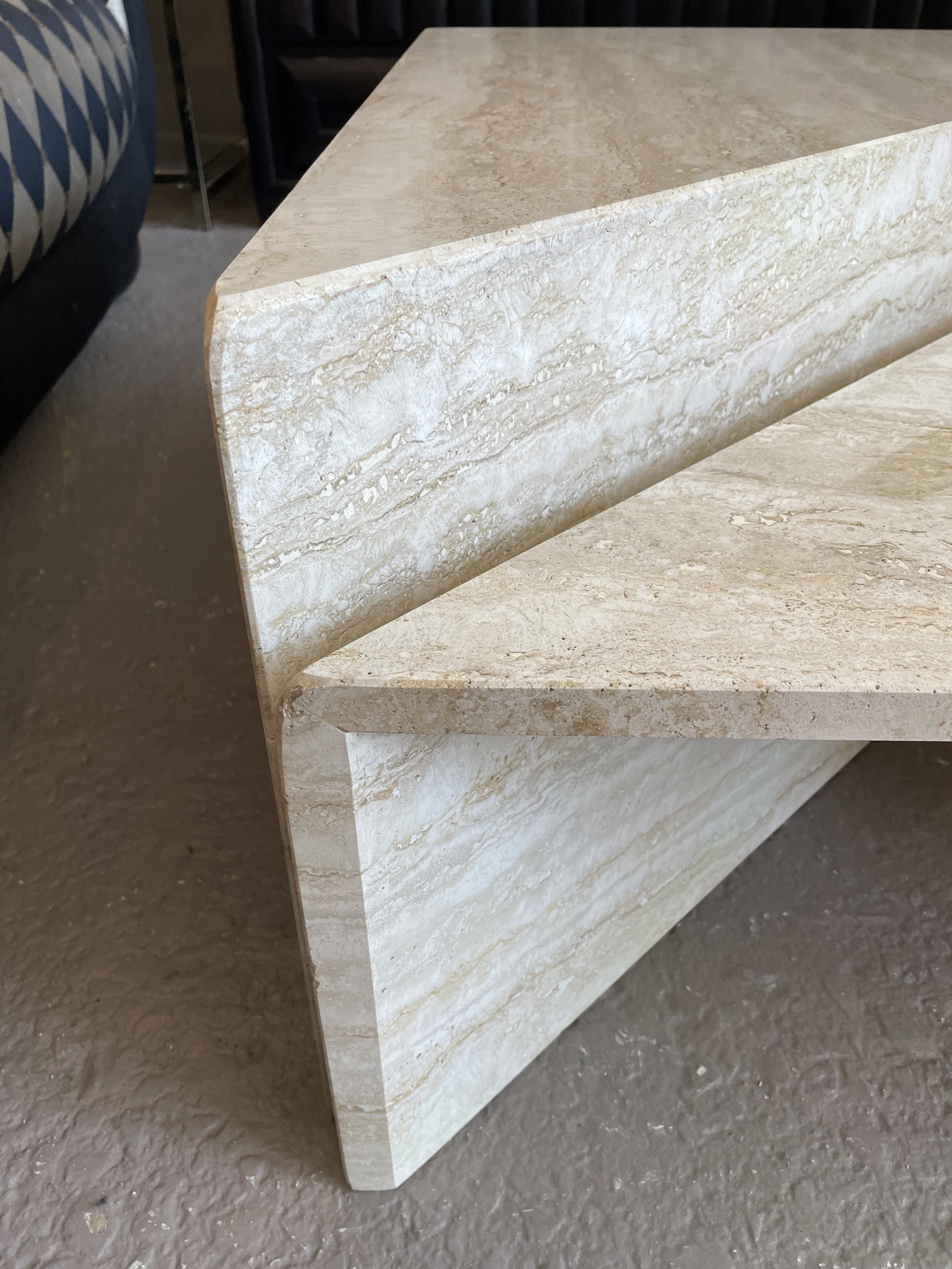 1970s Vintage Up and Up Italian Travertine Coffee Table