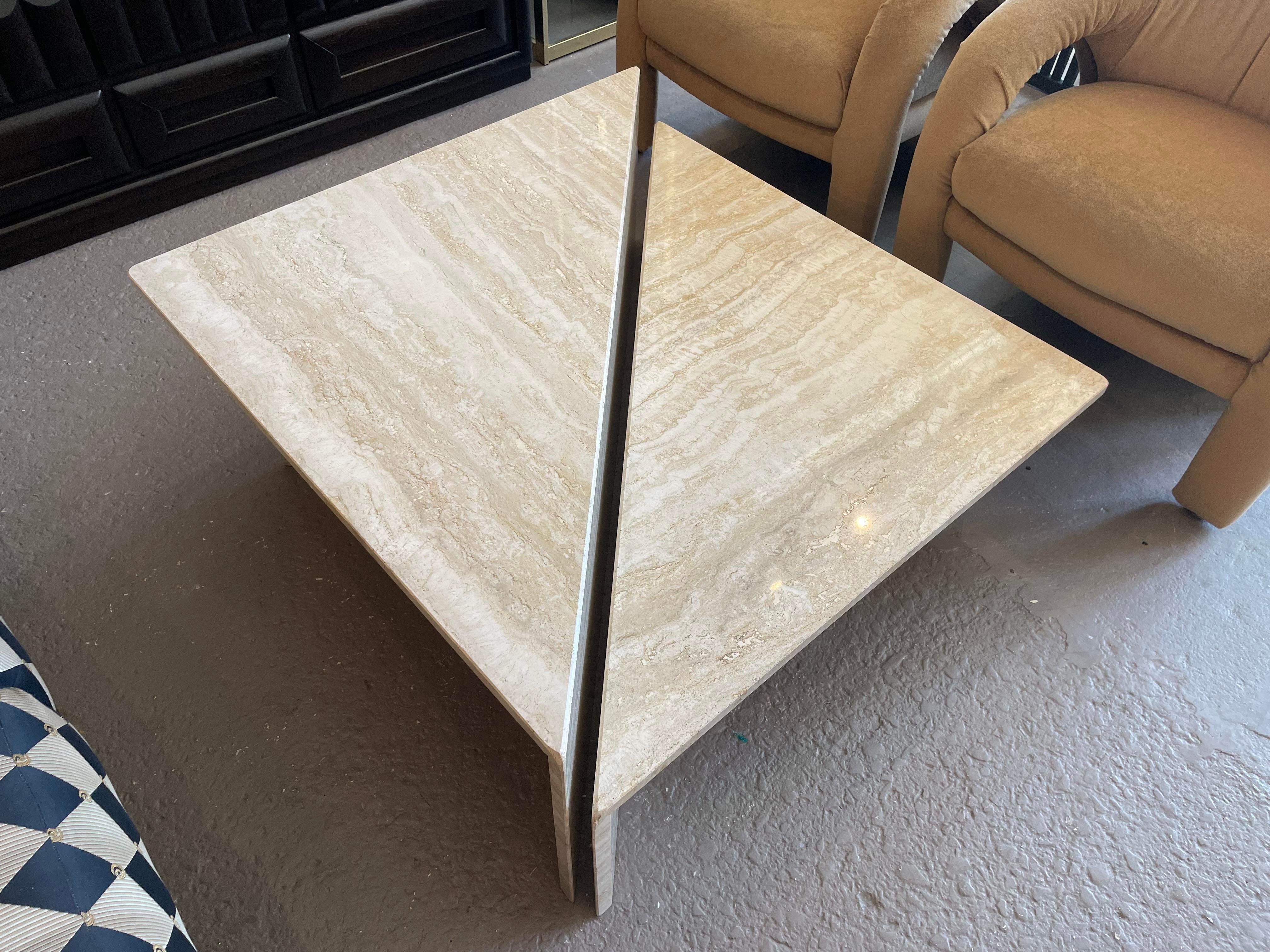 1970s Vintage Up and Up Italian Travertine Coffee Table