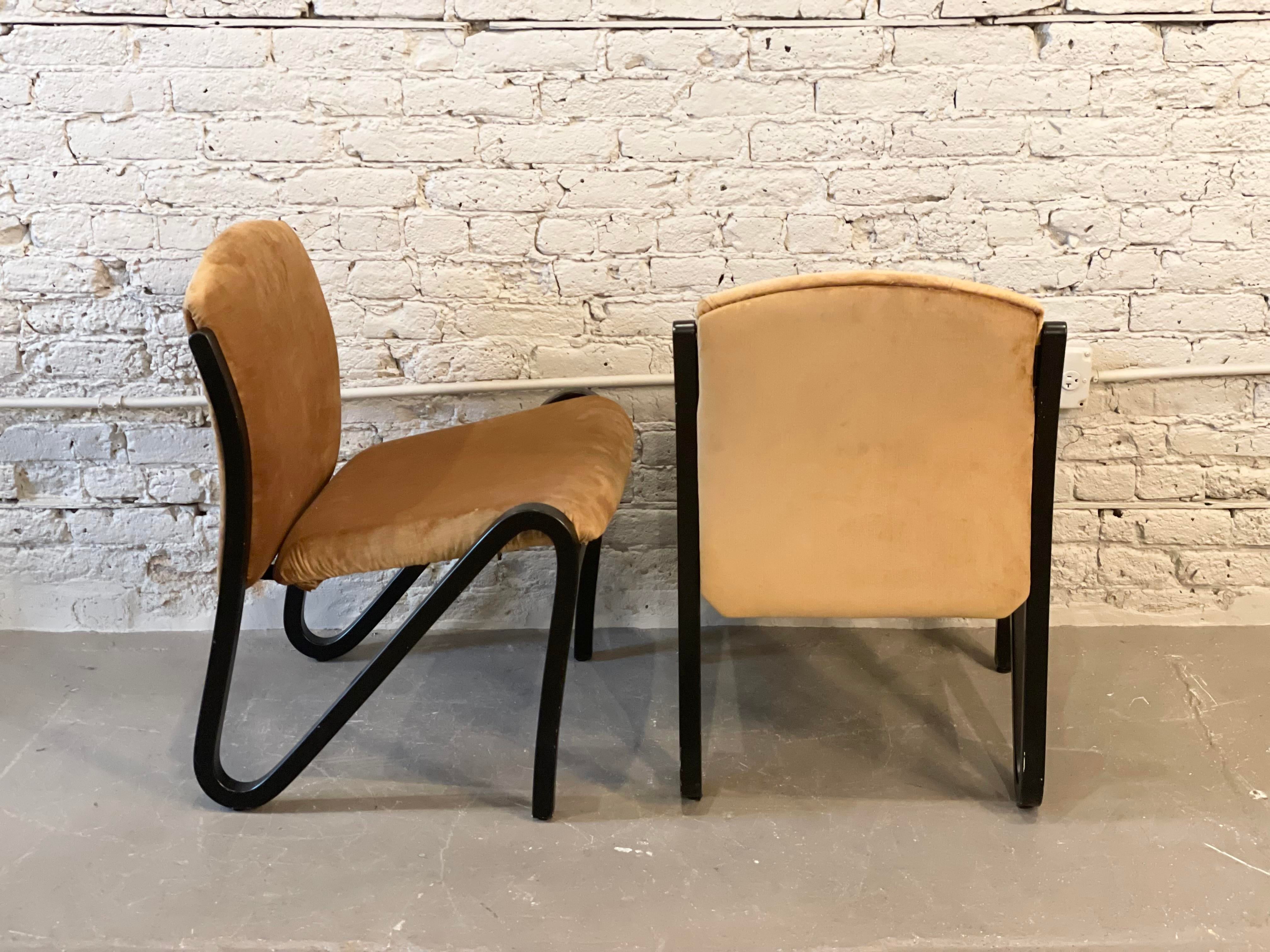 1980s Art Deco Z Chairs - a Pair
