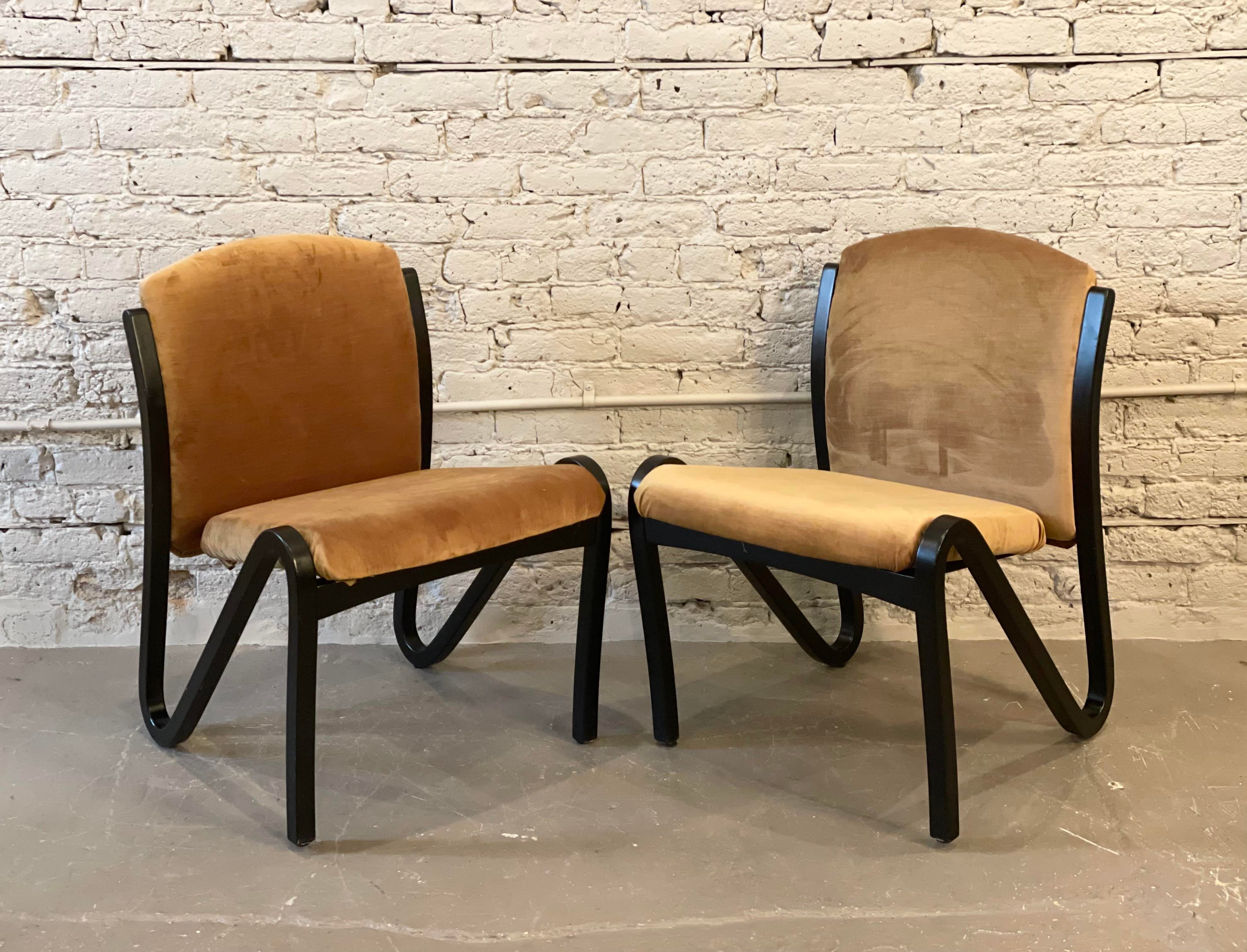 1980s Art Deco Z Chairs - a Pair