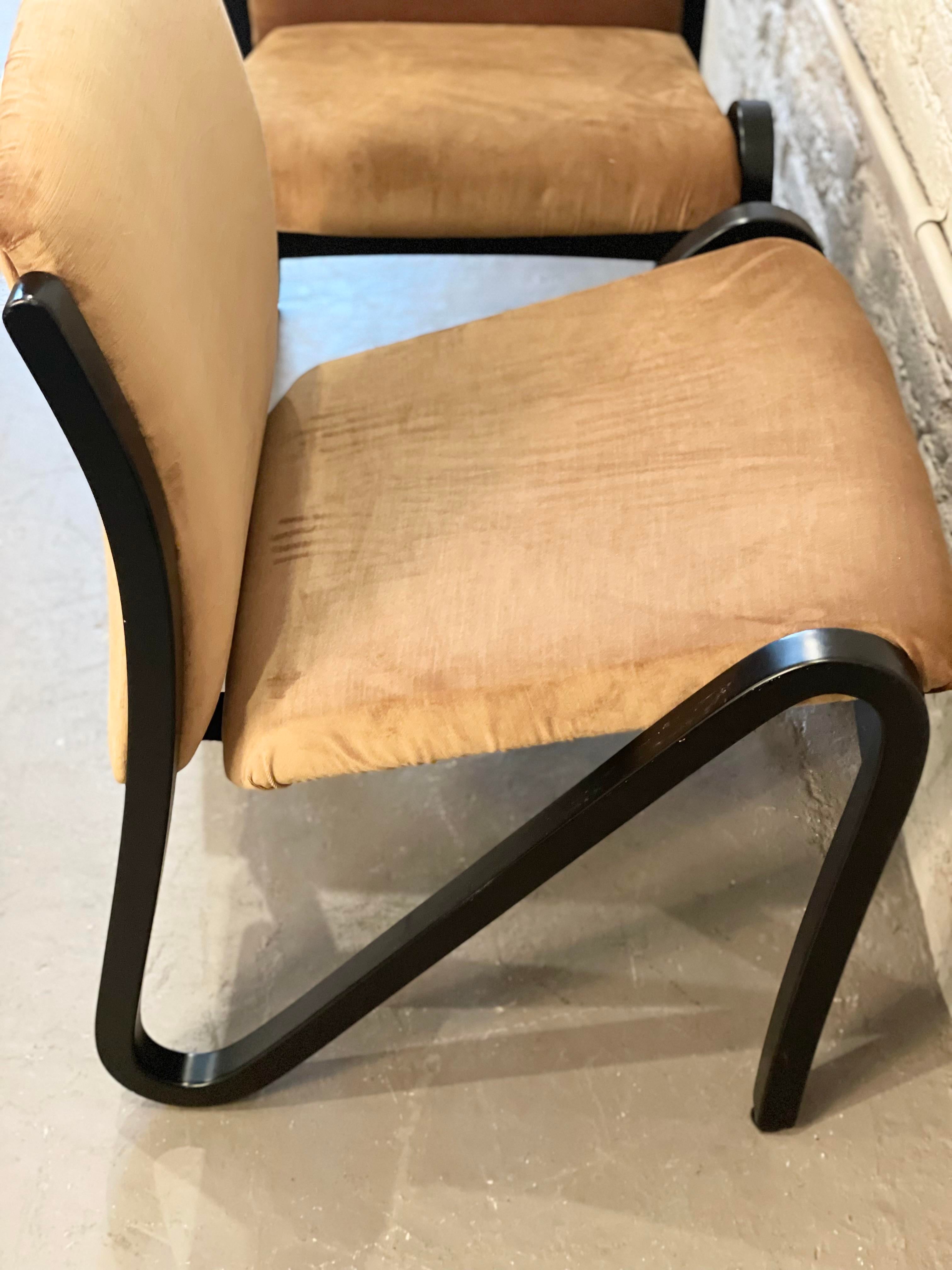 1980s Art Deco Z Chairs - a Pair