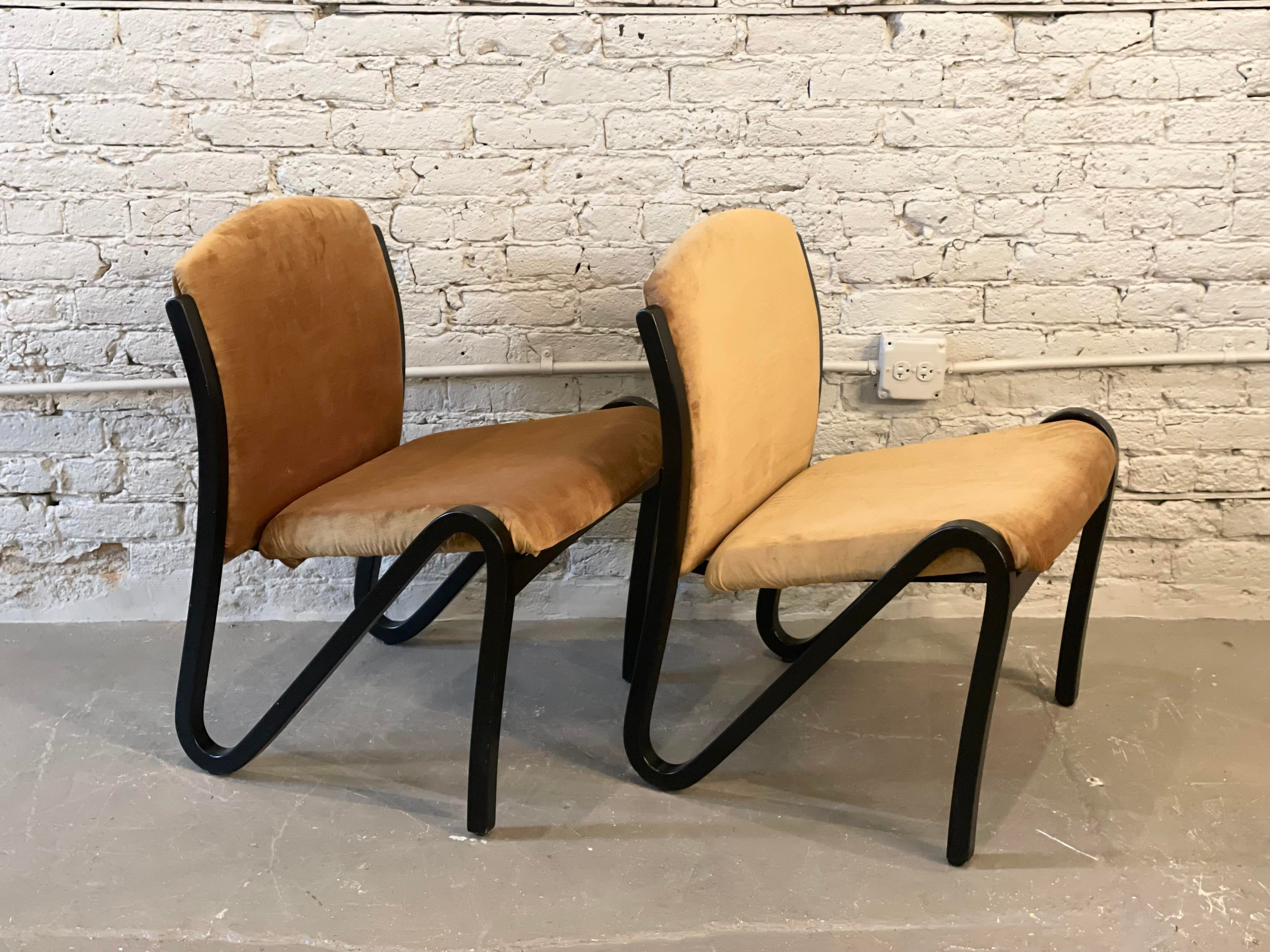 1980s Art Deco Z Chairs - a Pair