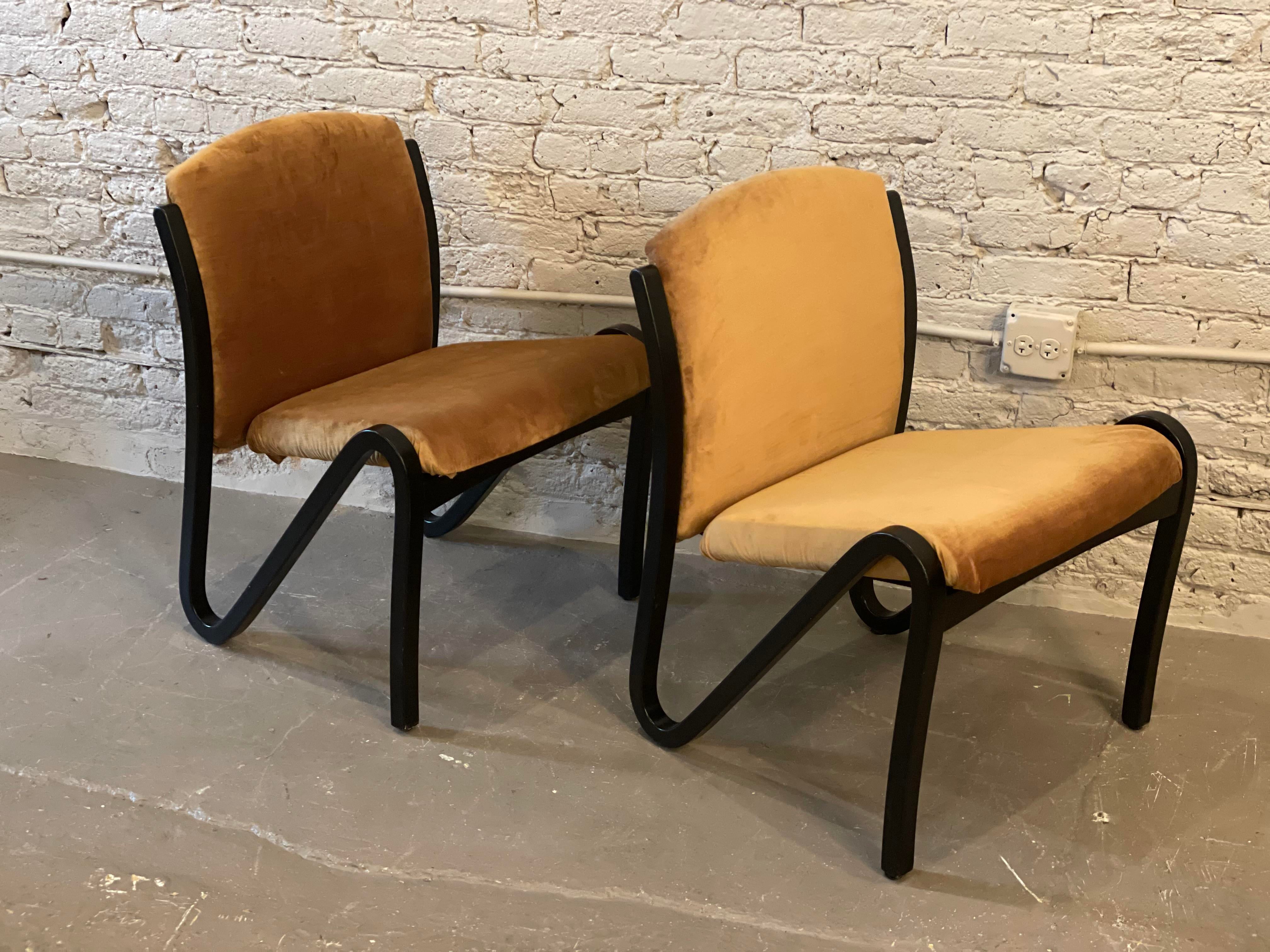 1980s Art Deco Z Chairs - a Pair