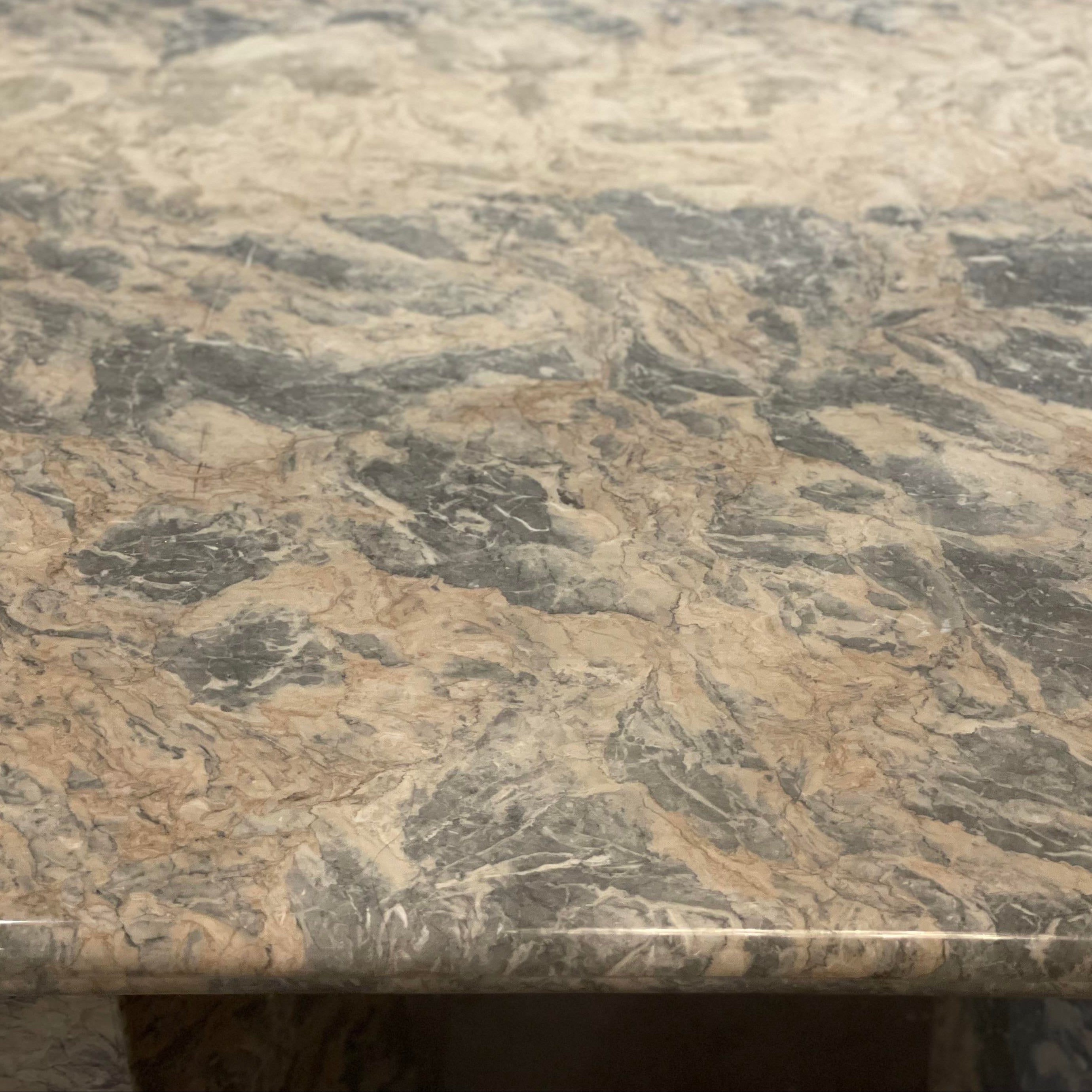 1980s Blue Gray Marble Vintage Postmodern Dining Table