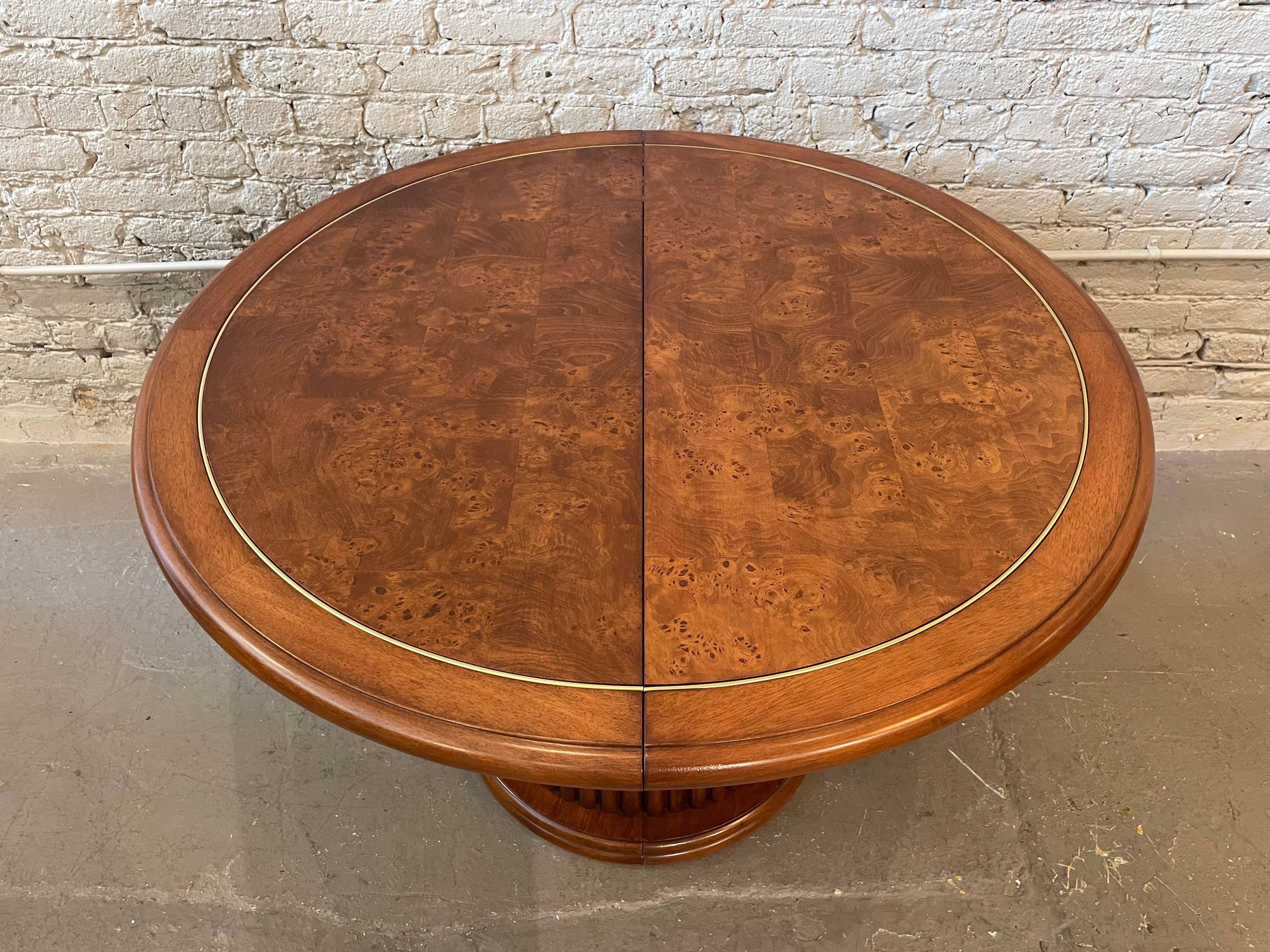 1980s Burled Wood Vintage Dining Table