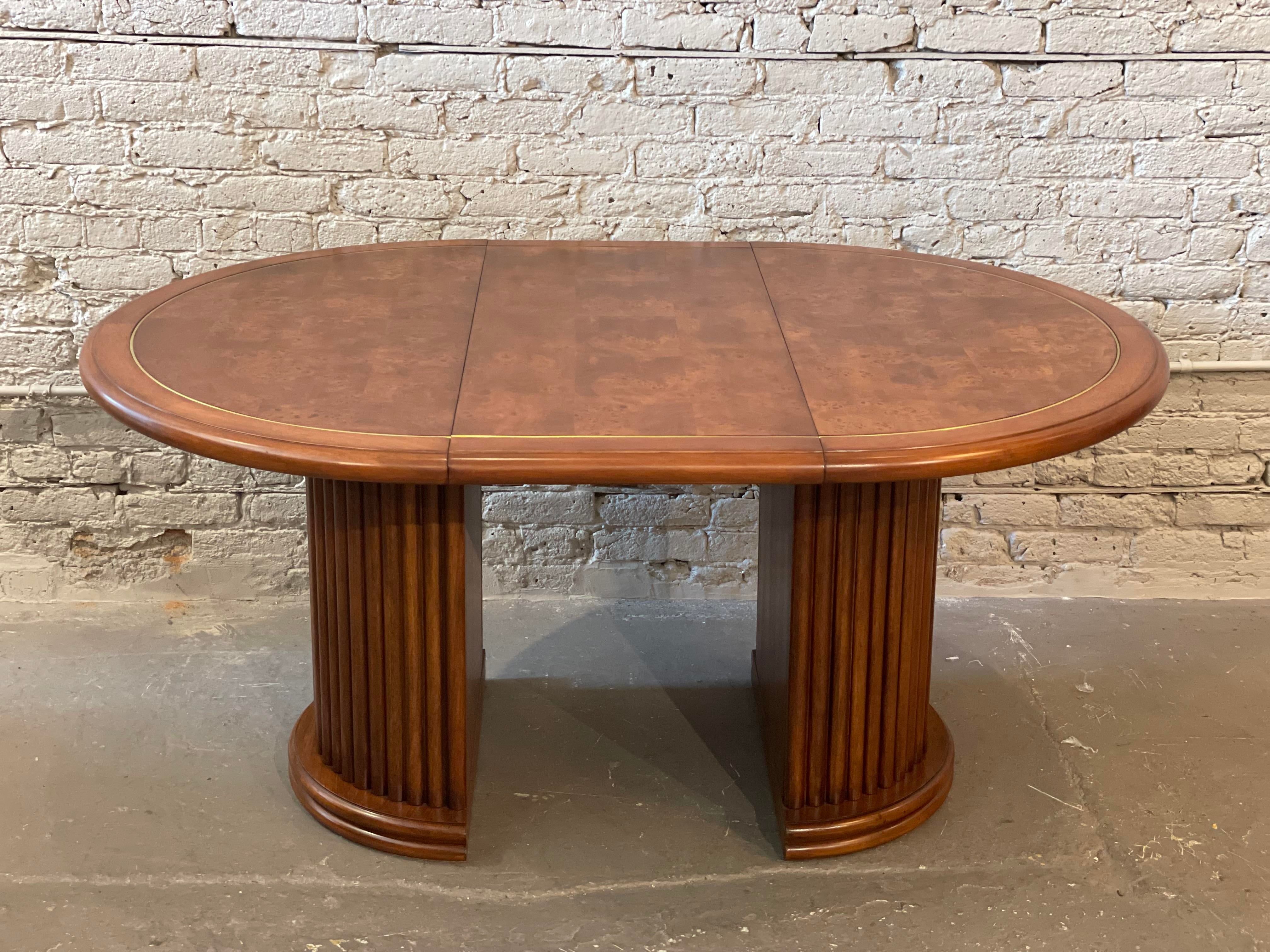 1980s Burled Wood Vintage Dining Table