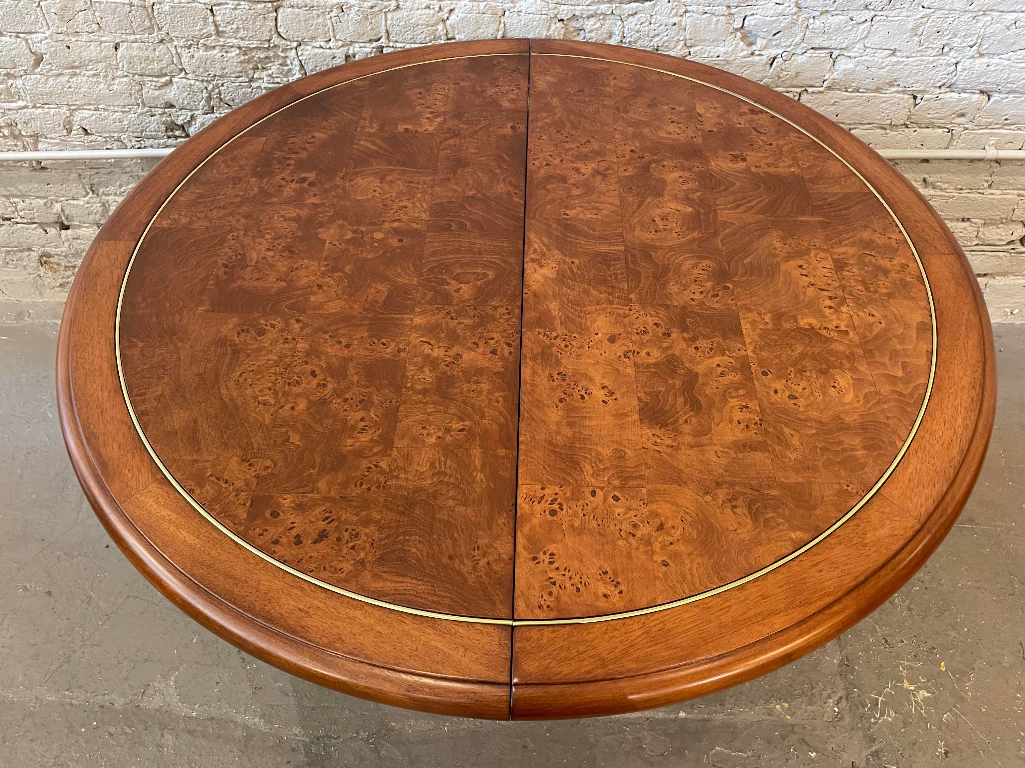 1980s Burled Wood Vintage Dining Table