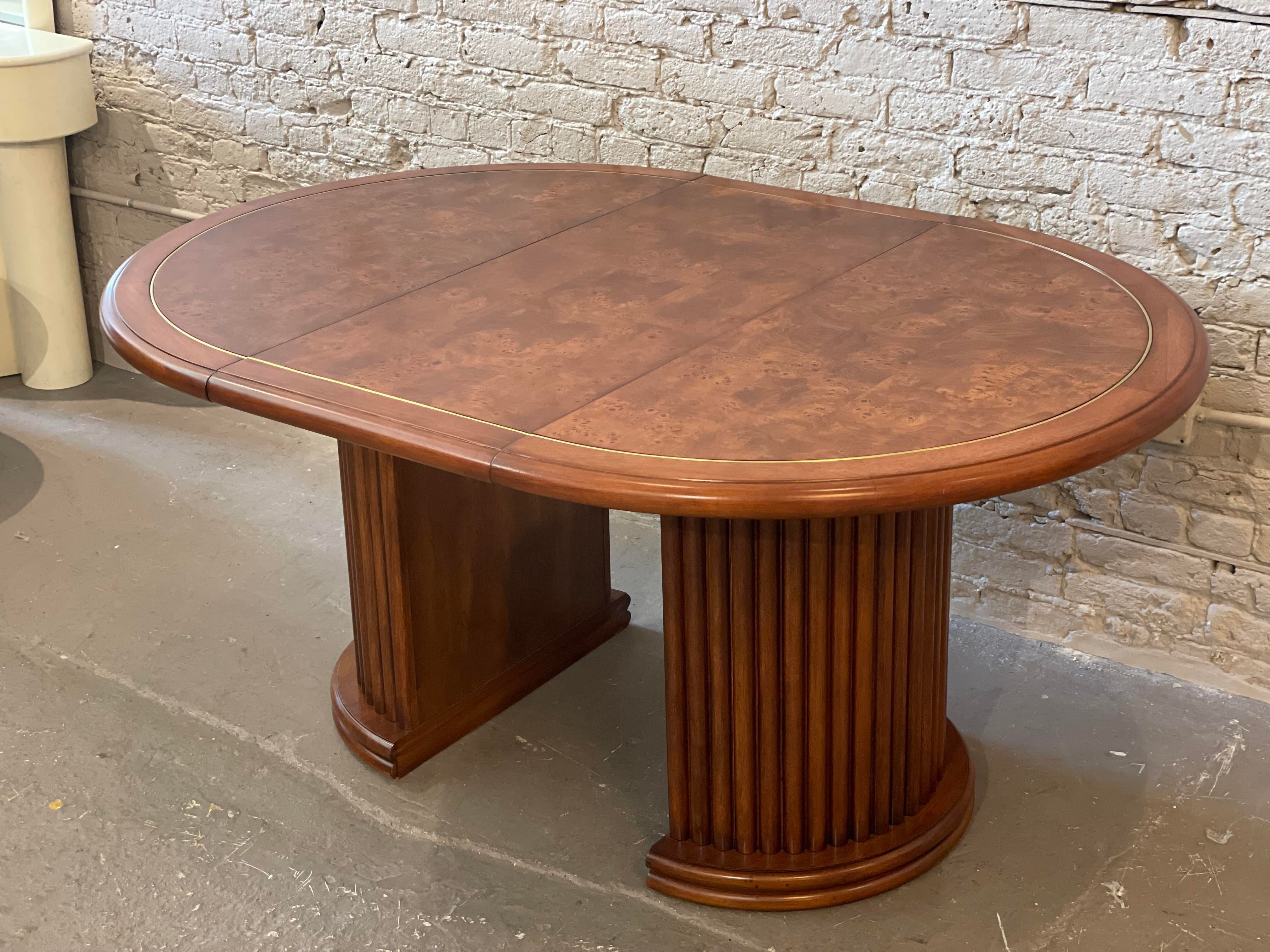 1980s Burled Wood Vintage Dining Table