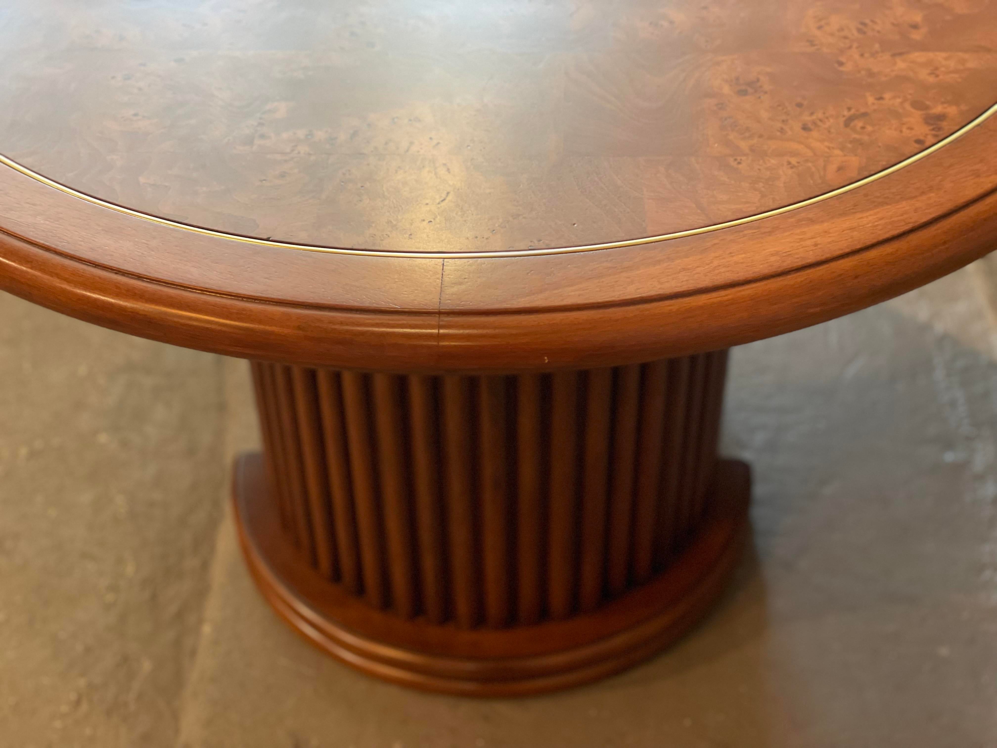 1980s Burled Wood Vintage Dining Table