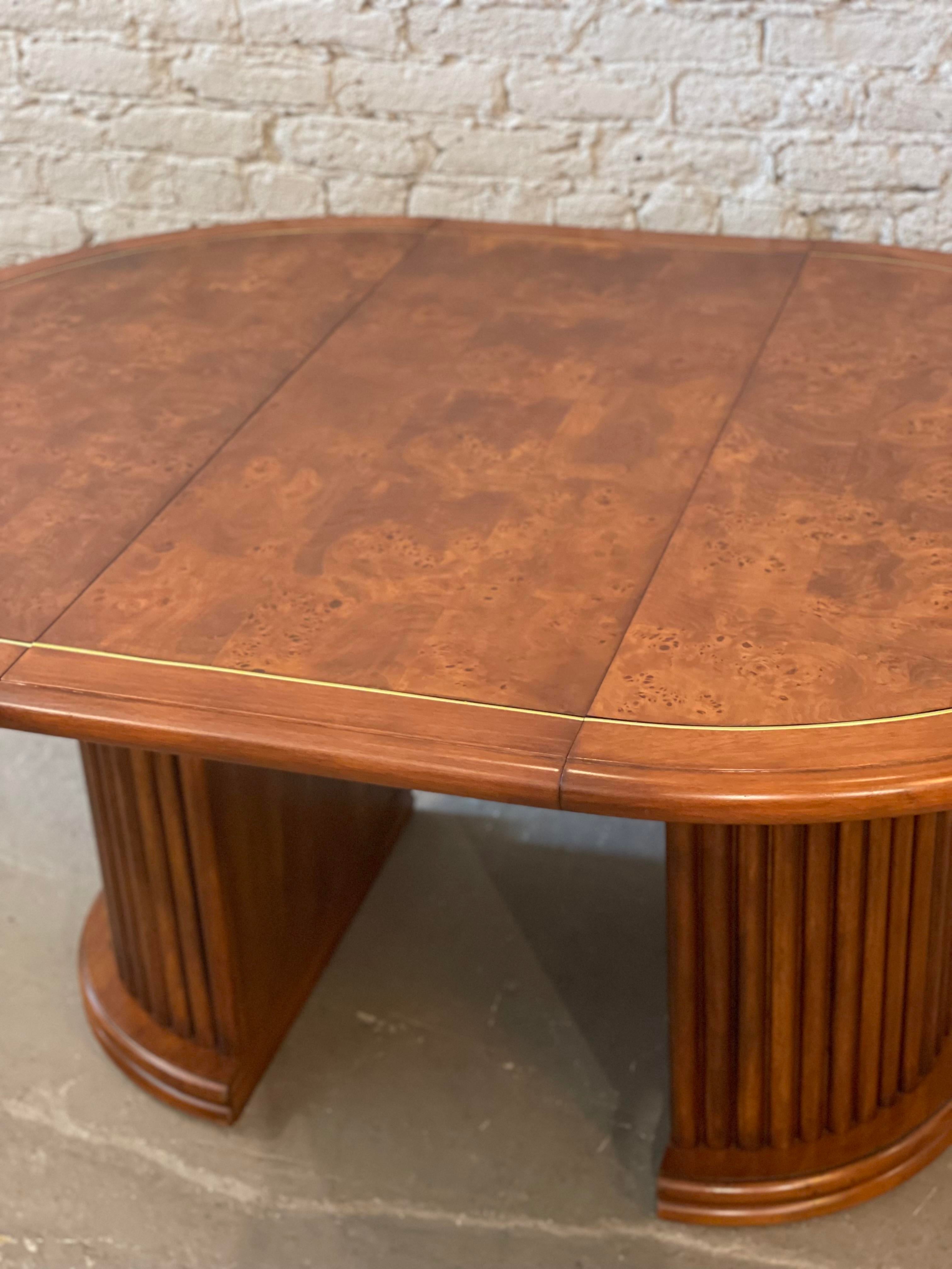 1980s Burled Wood Vintage Dining Table