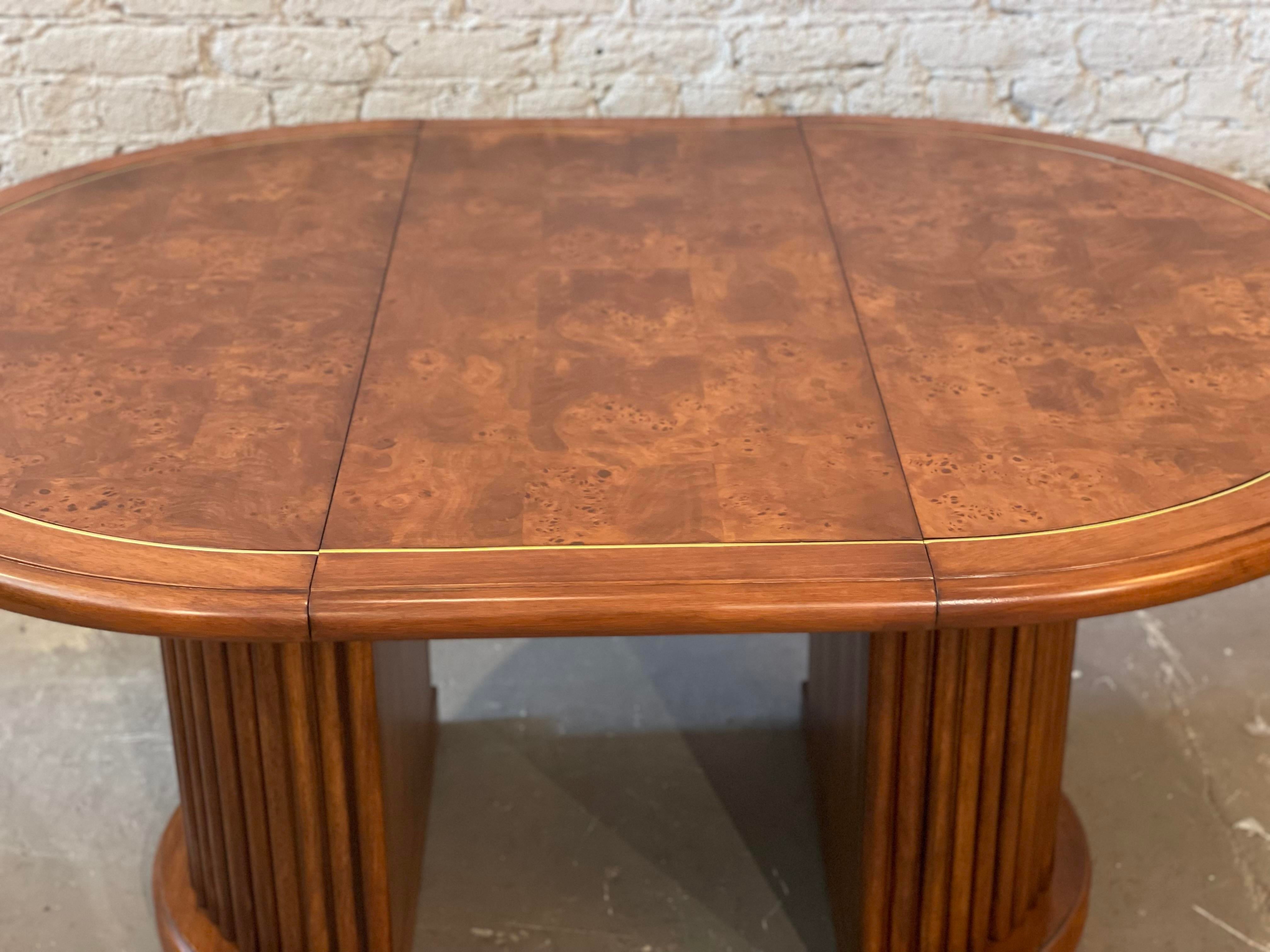 1980s Burled Wood Vintage Dining Table
