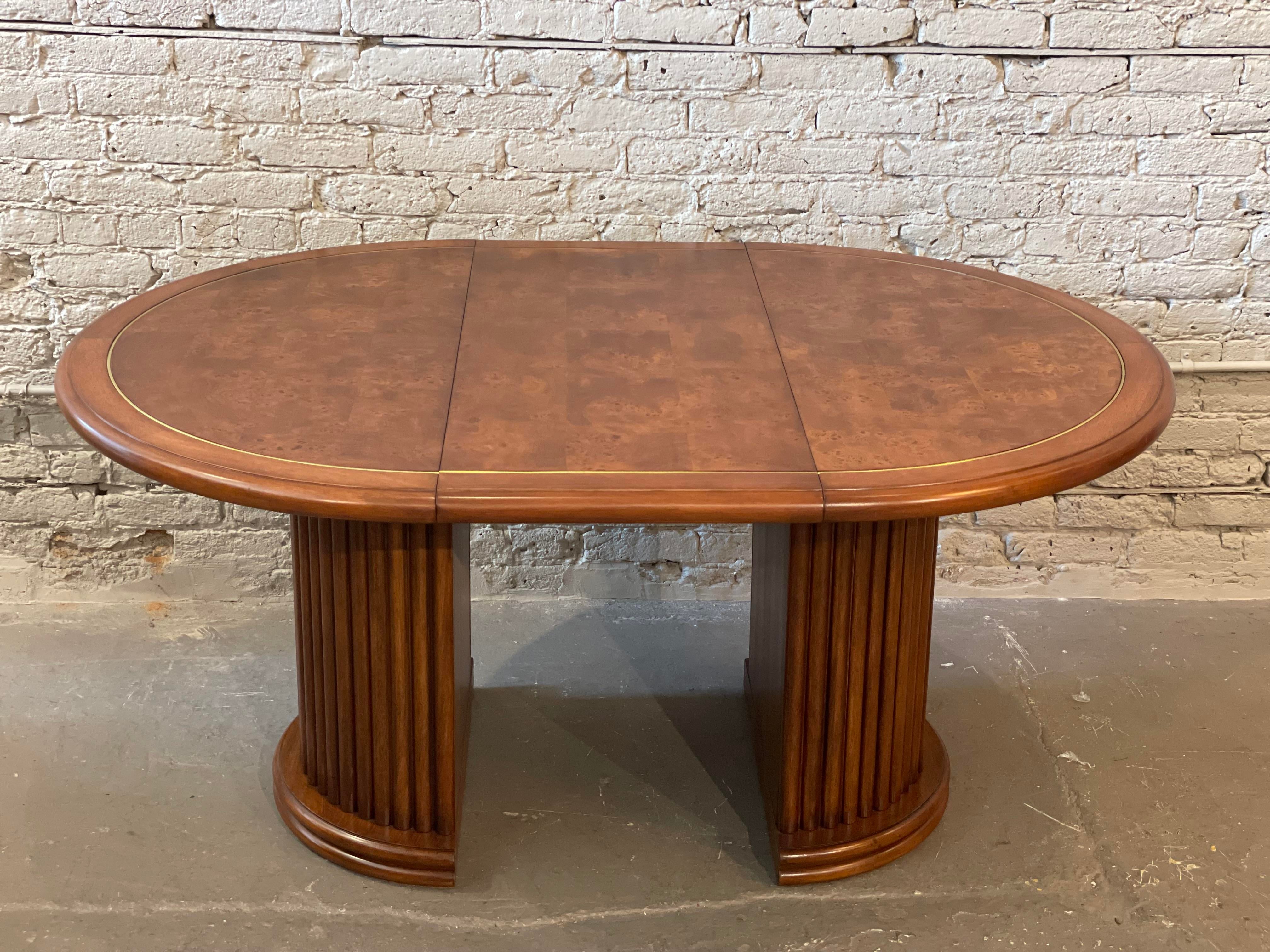 1980s Burled Wood Vintage Dining Table