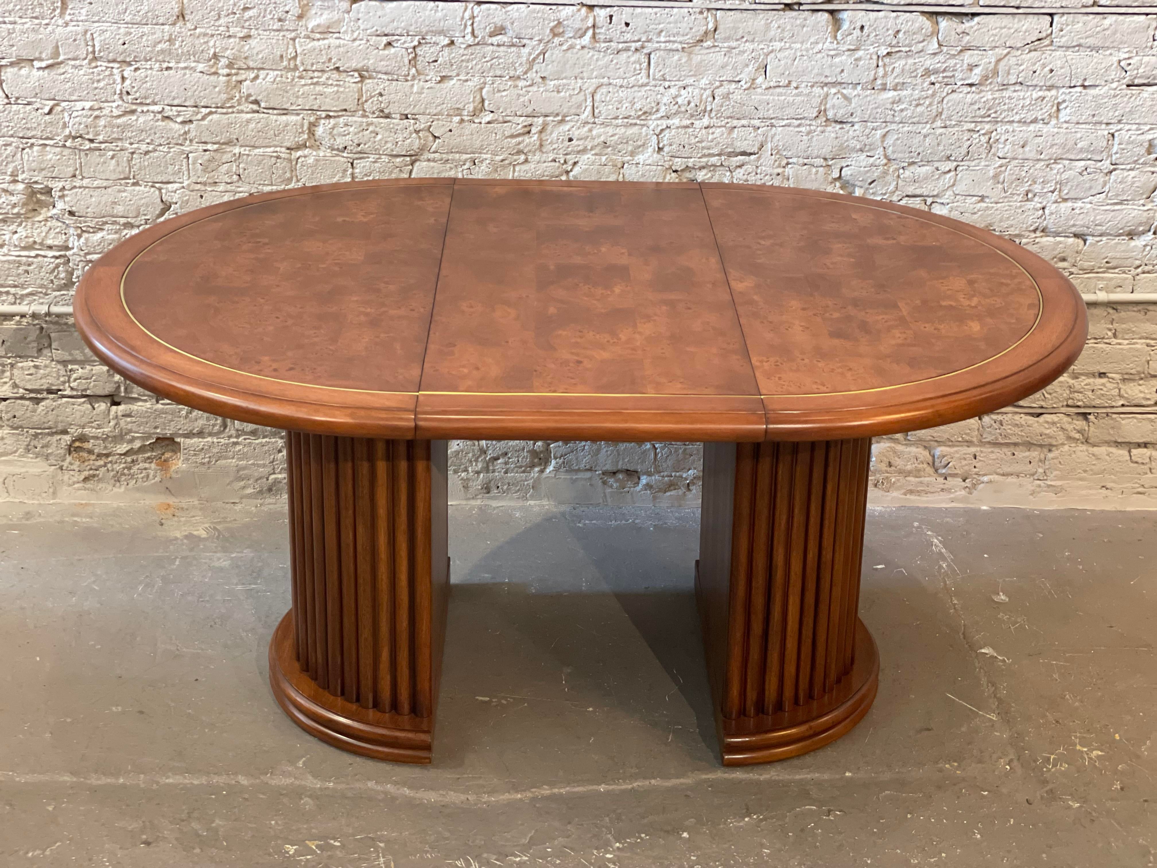1980s Burled Wood Vintage Dining Table