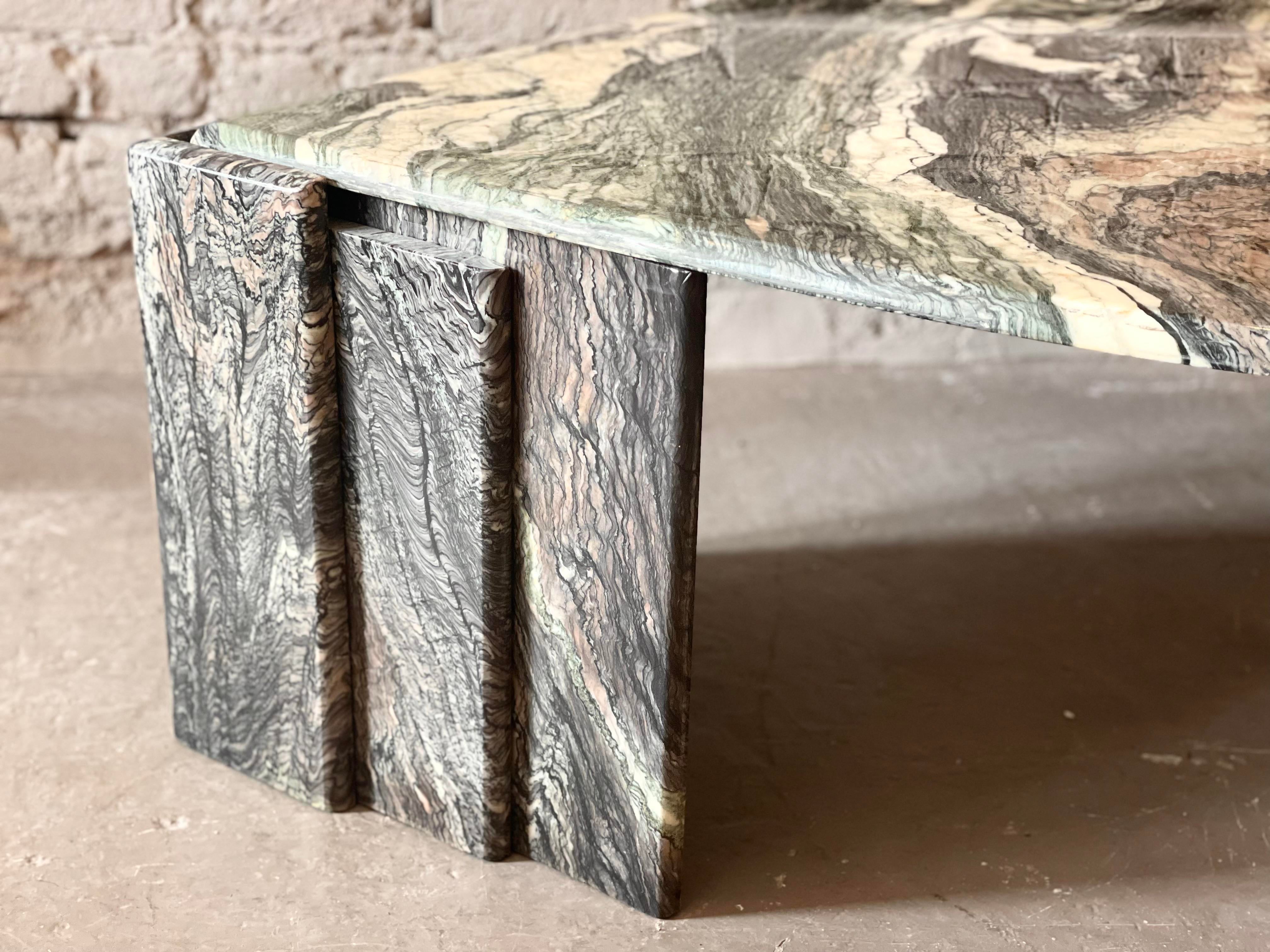 1980s Cipollini Ondulato Postmodern Eye Shaped Marble Coffee Table