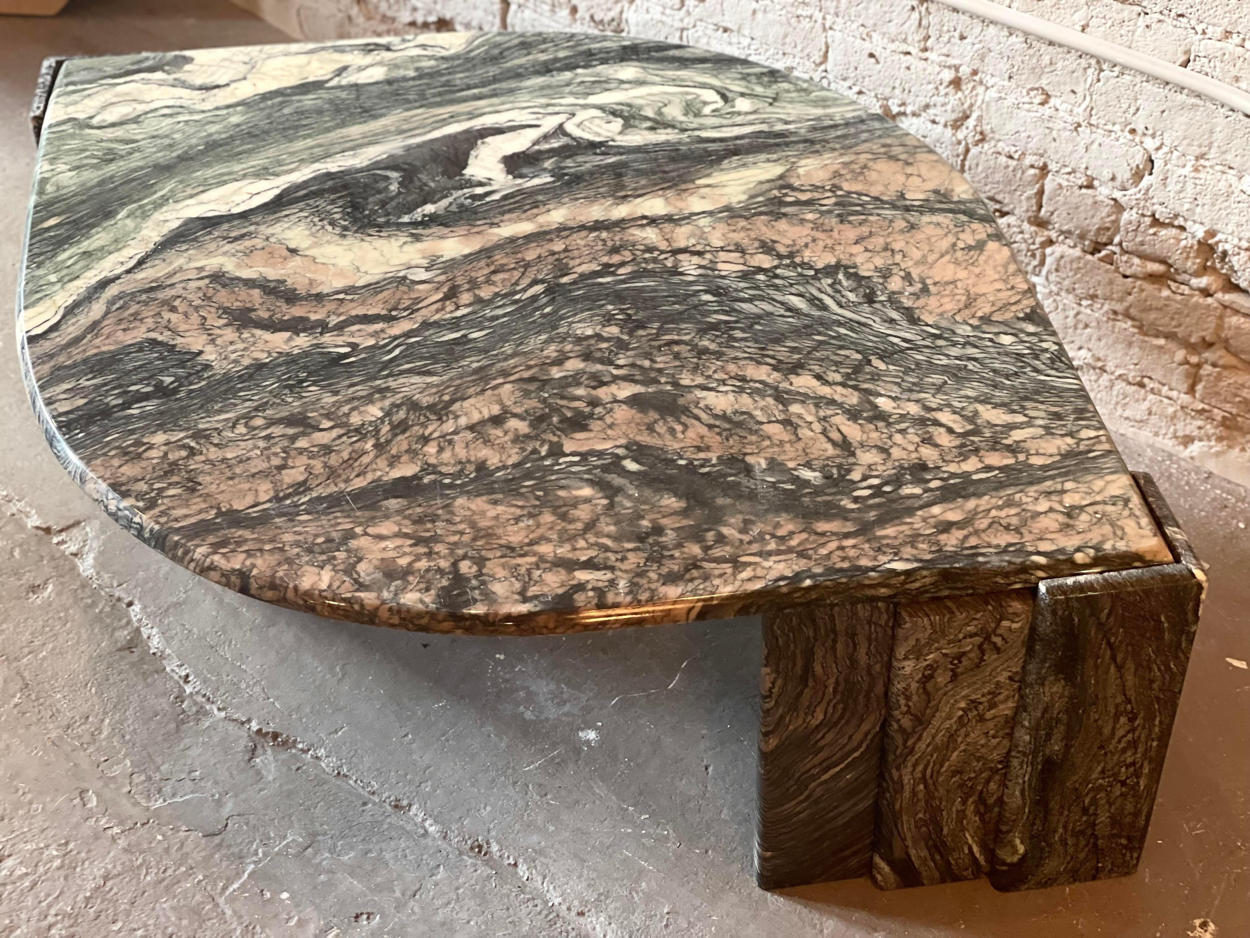 1980s Cipollini Ondulato Postmodern Eye Shaped Marble Coffee Table