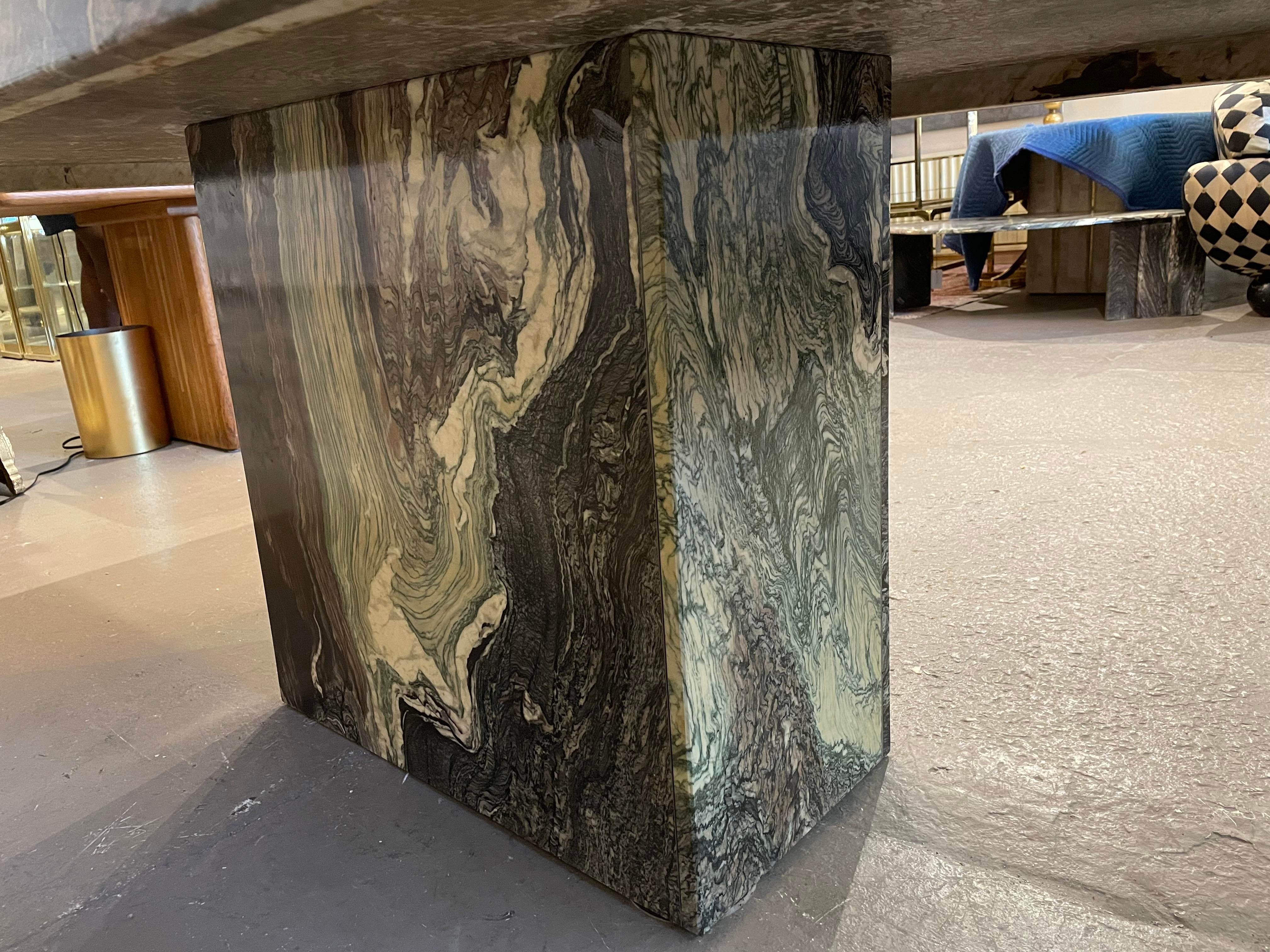1980s Cipollino Ondulato Post Modern Marble Dining Table