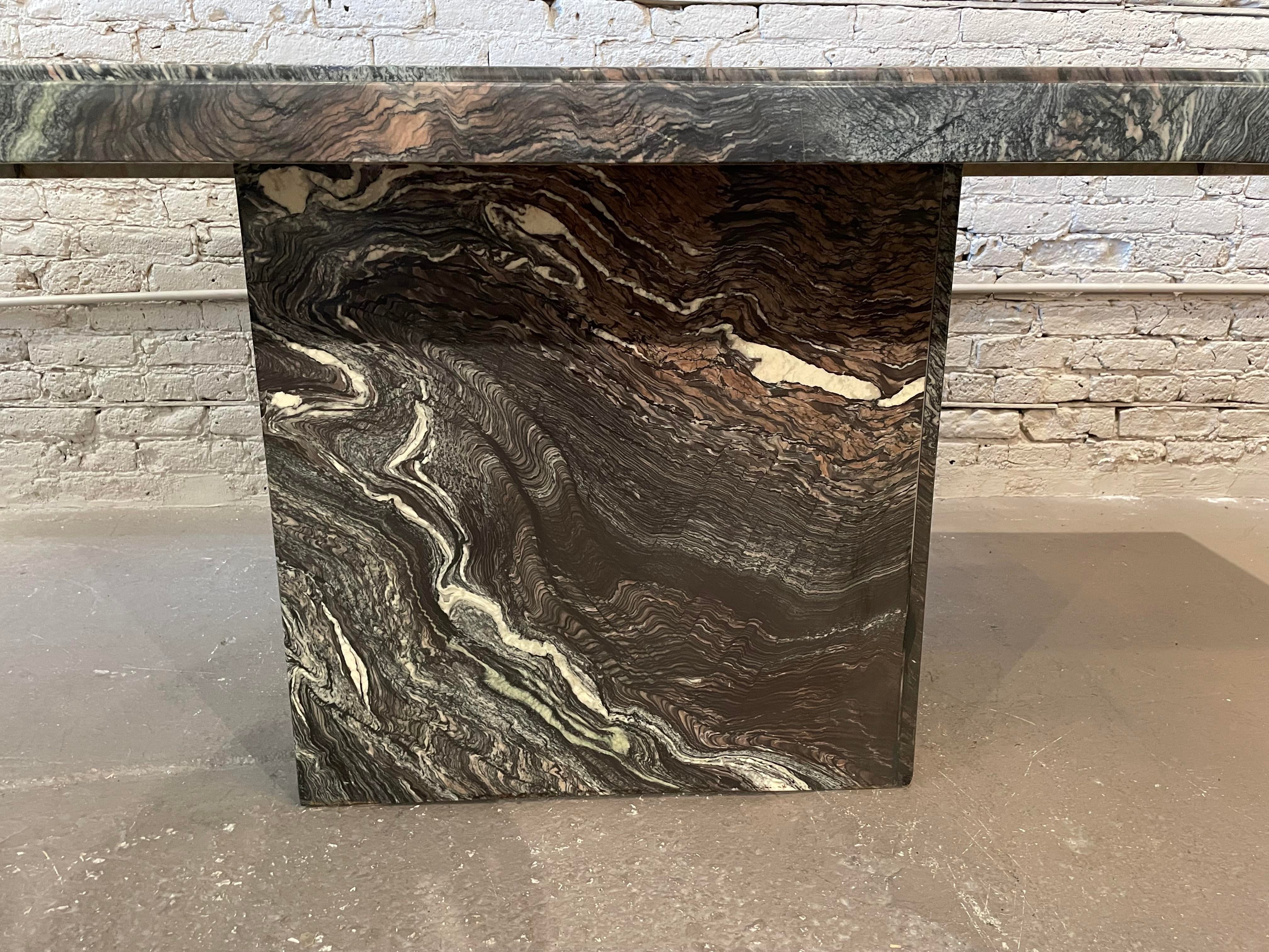 1980s Cipollino Ondulato Post Modern Marble Dining Table