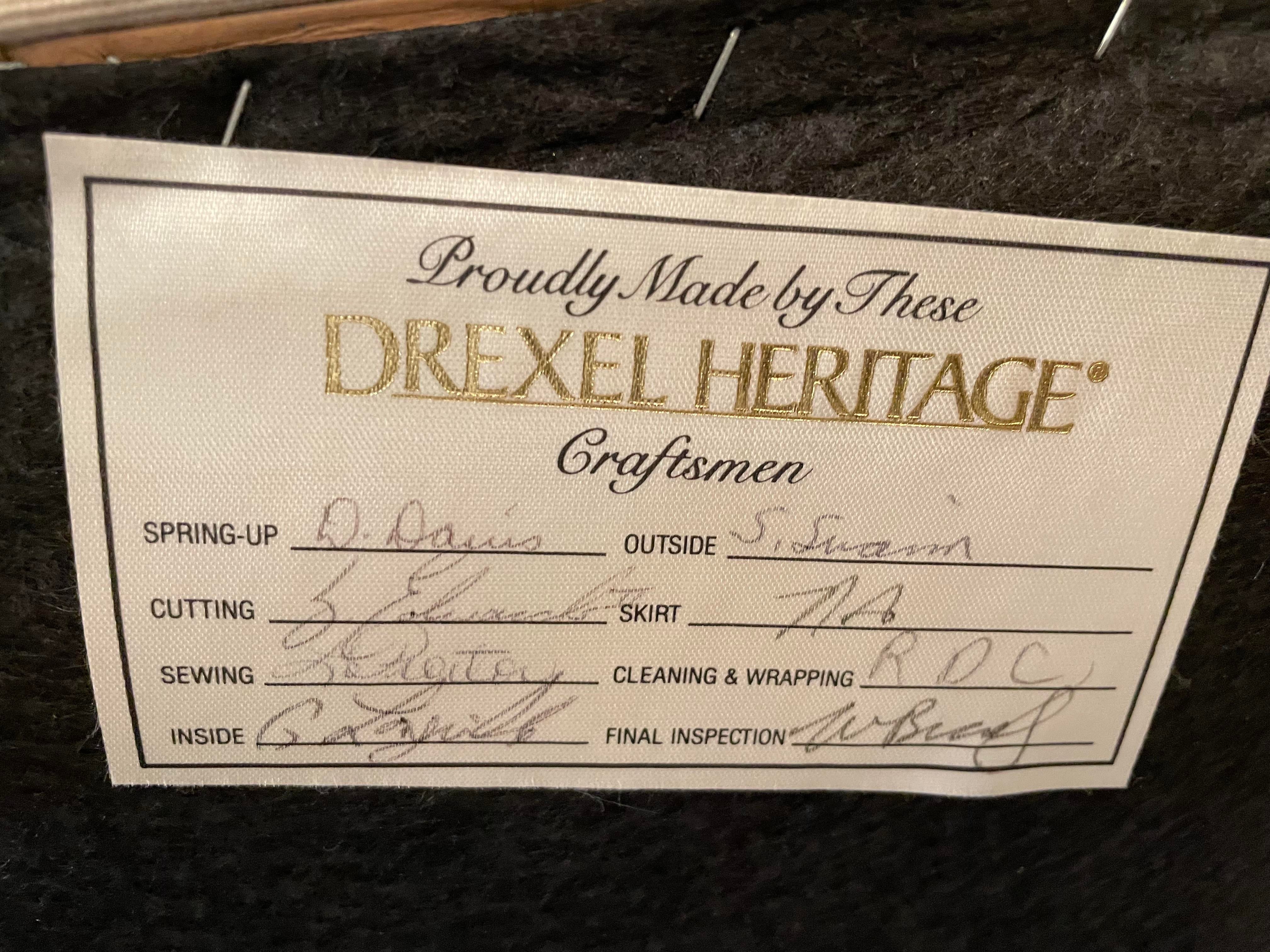 1980s Drexel Heritage Kidney Curved Vintage Sofa